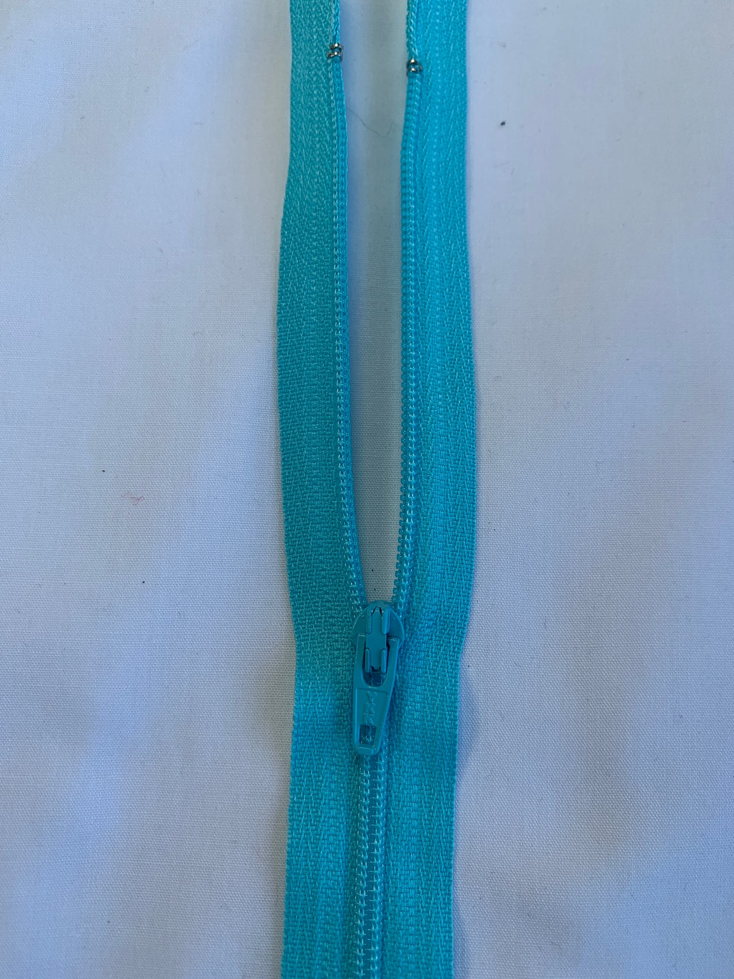 14 Inch Non-Separating Zipper, Medium Blue, Molded Plastic, New