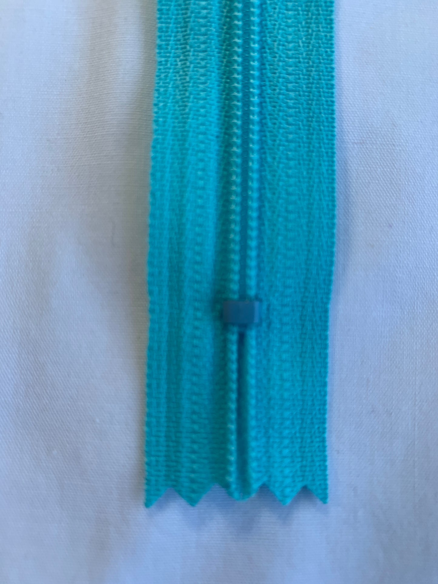 14 Inch Non-Separating Zipper, Medium Blue, Molded Plastic, New