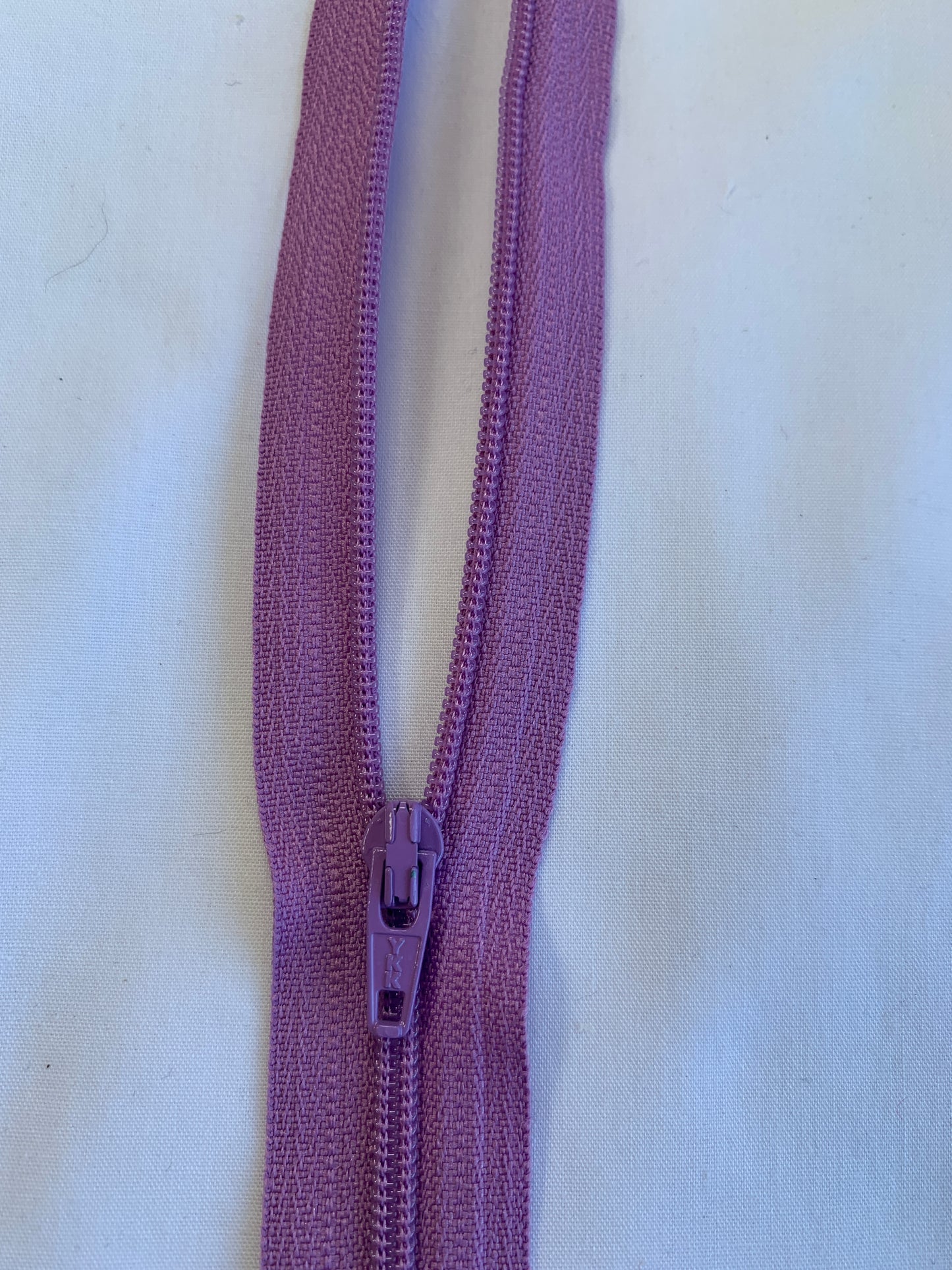 14 Inch Non-Separating Zipper, African Violet, Molded Plastic, New