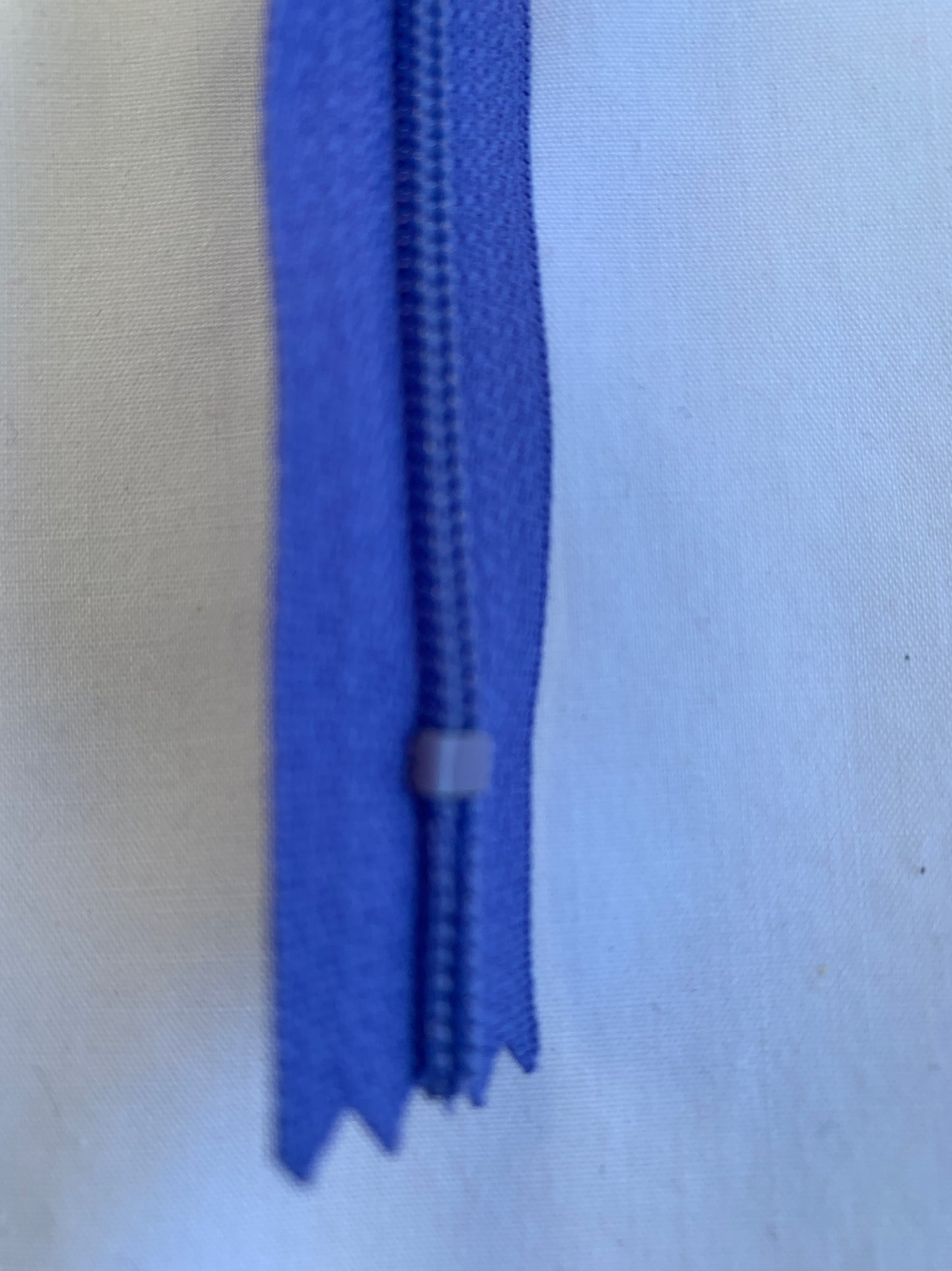 14 Inch Non-Separating Zipper, Indigo, Molded Plastic, New