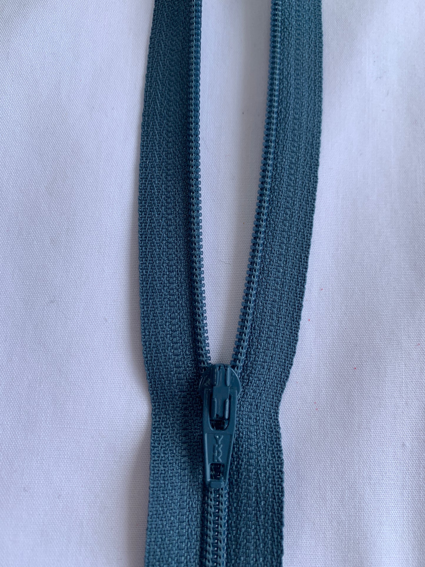 14 Inch Non-Separating Zipper, Air Force Blue, Molded Plastic, New