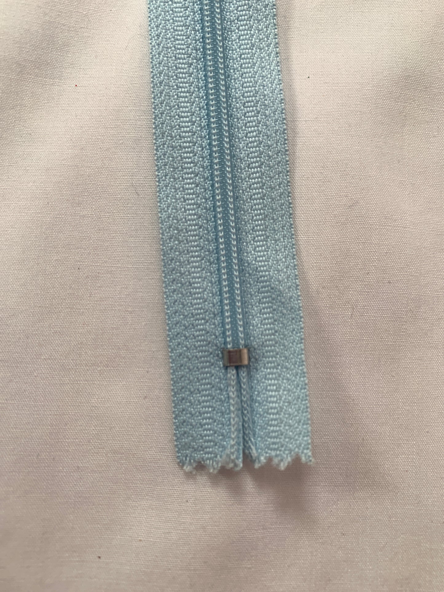 16 Inch Non-Separating Zipper, Arctic Blue, Molded Plastic, New