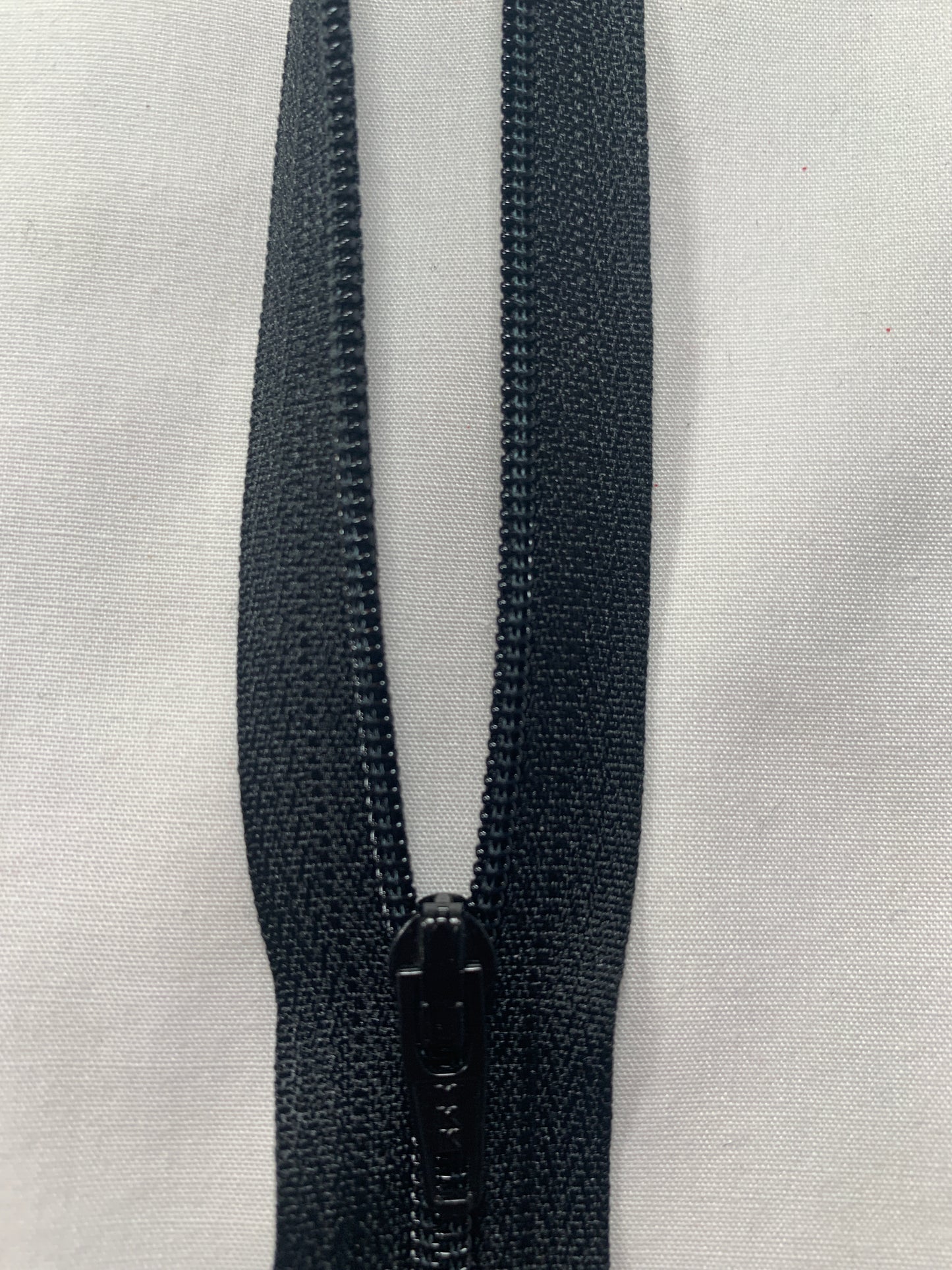 16 Inch Non-Separating Zipper, Black, Molded Plastic, New