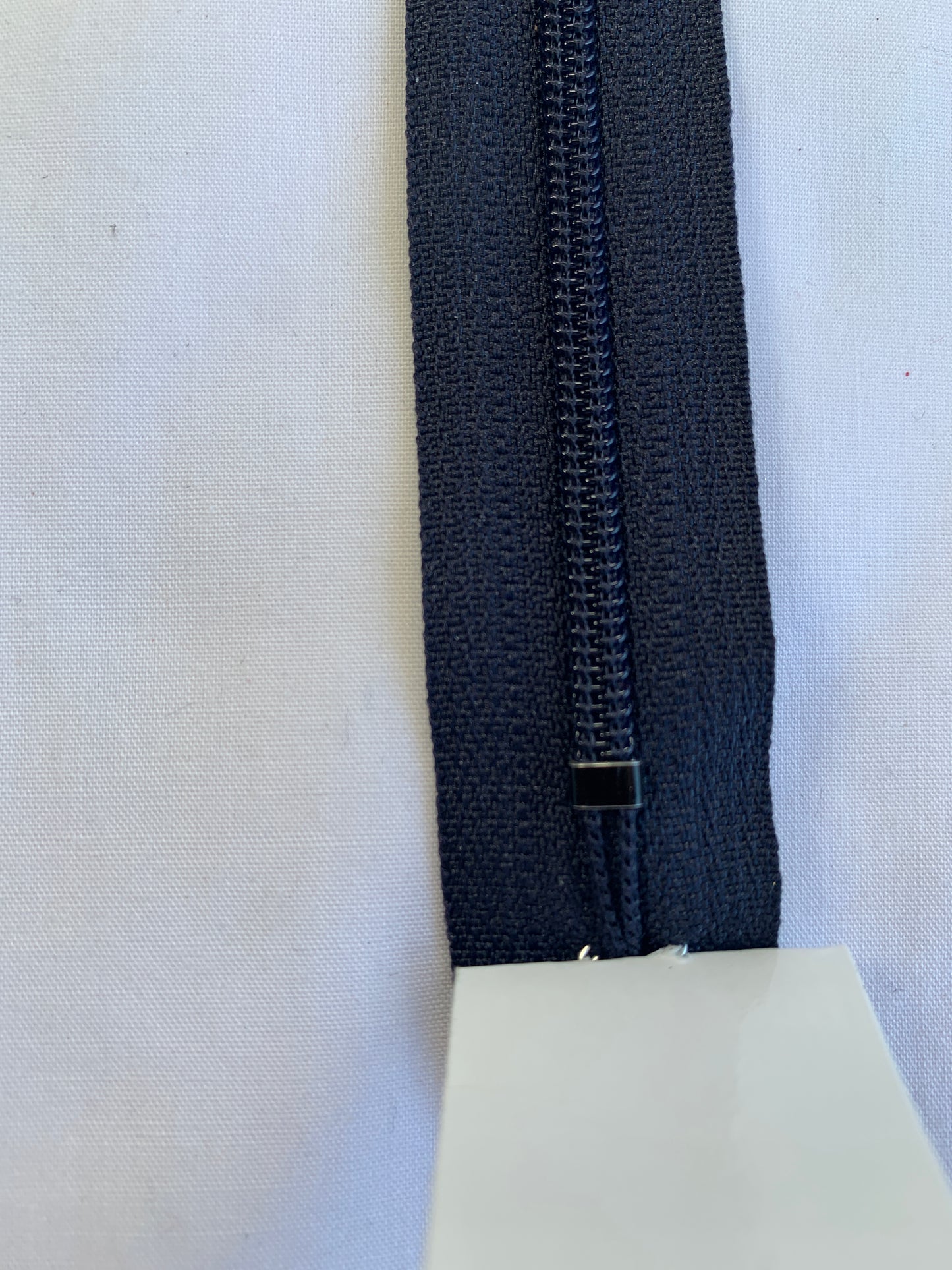 18 Inch Non-Separating Zipper, Navy Blue, Molded Plastic, New