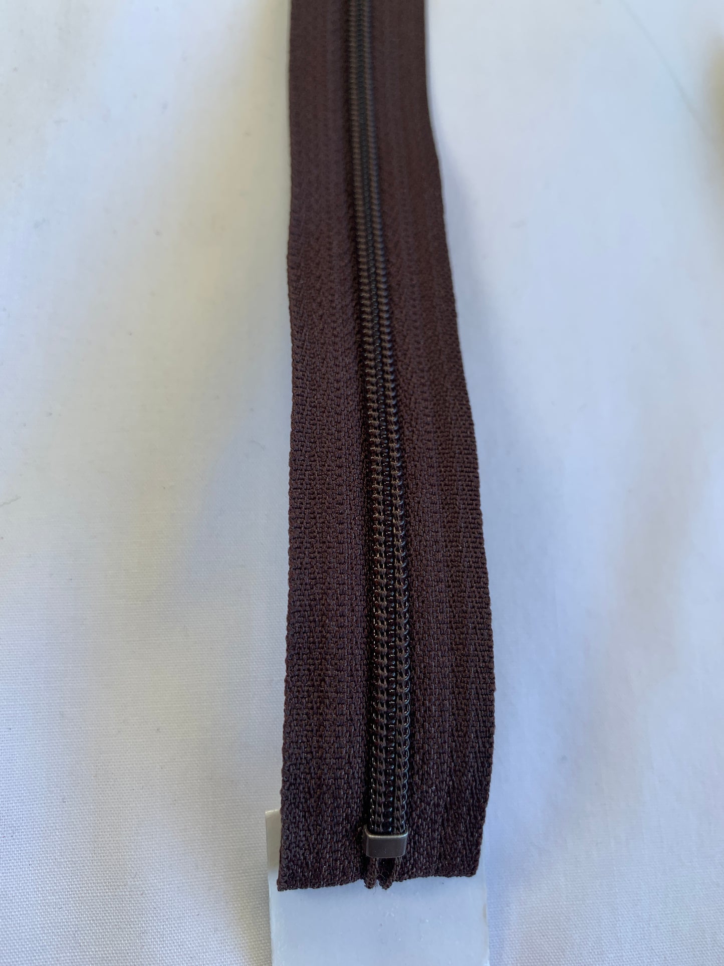 18 Inch Non-Separating Zipper, Pecan Brown Color, Molded Plastic, New