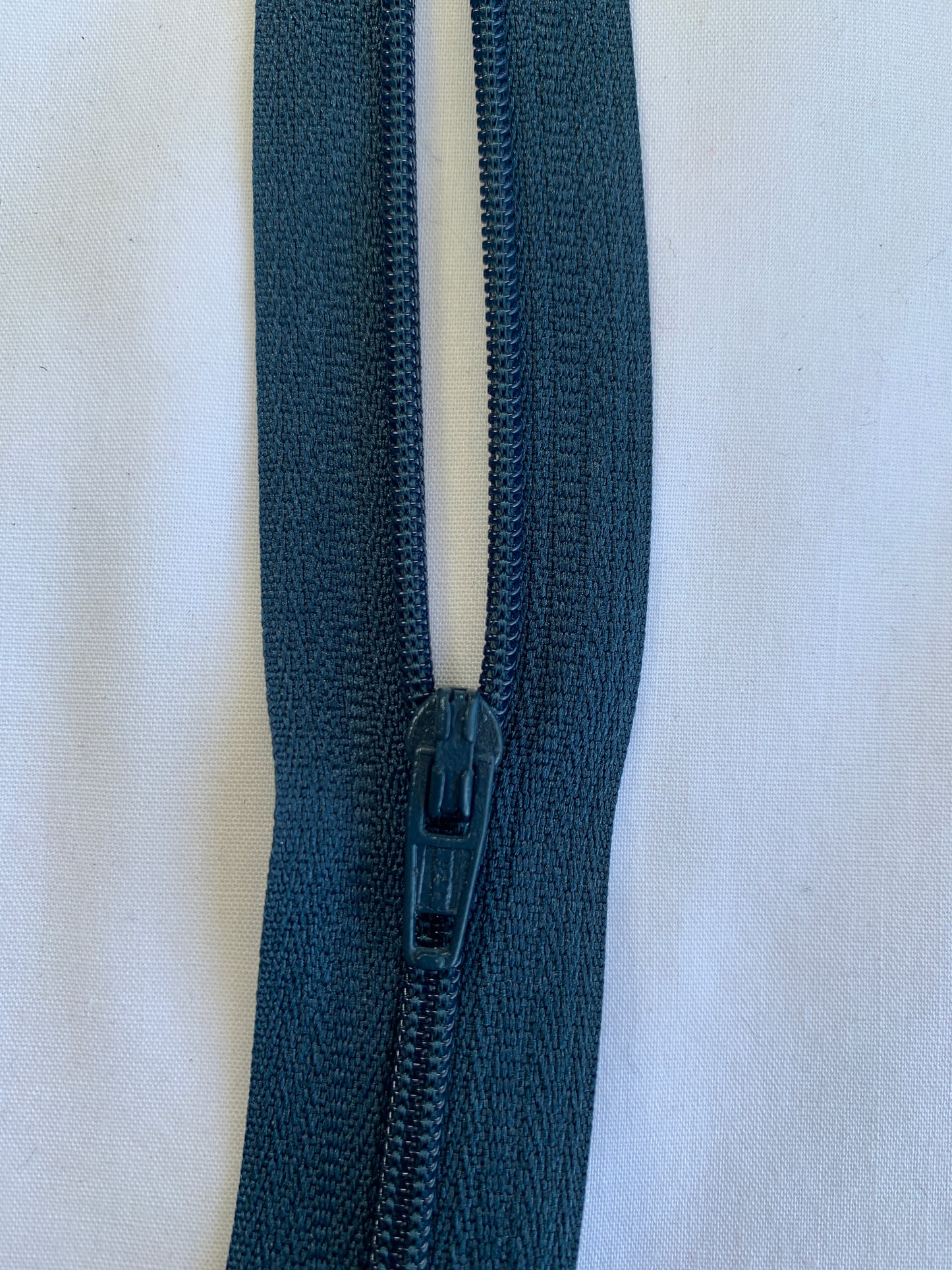 18 Inch Non-Separating Zipper, Blue Gray Color, Molded Plastic, New