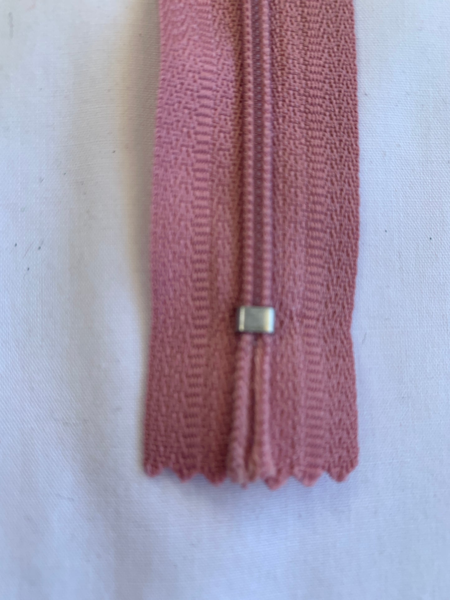 20 Inch Non-Separating Zipper, Baby Pink Color, Molded Plastic, New