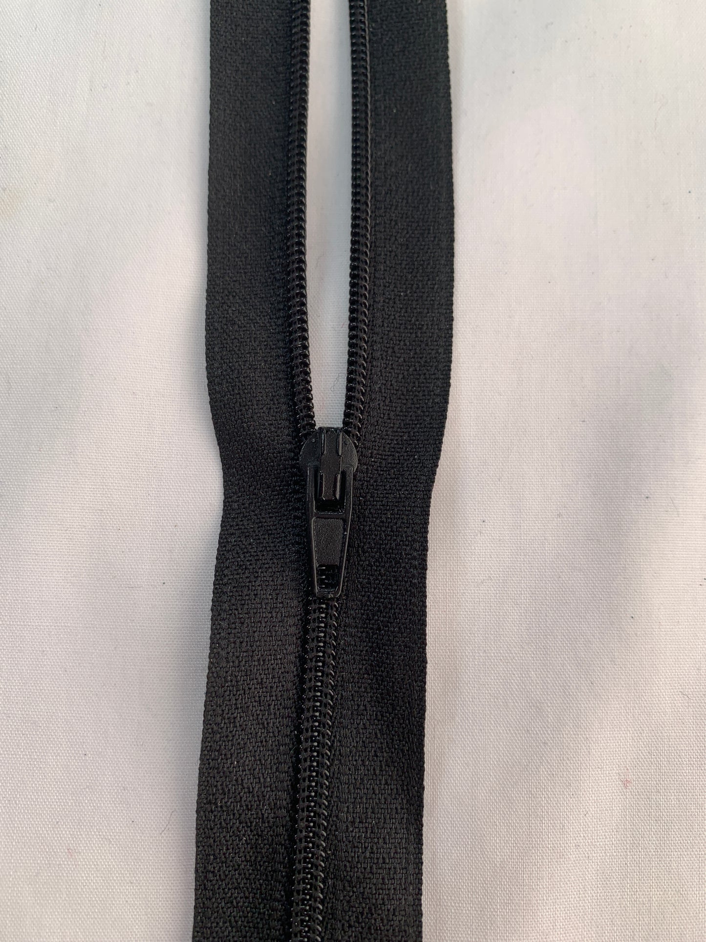 20 Inch Non-Separating Zipper, Black Color, Molded Plastic, New