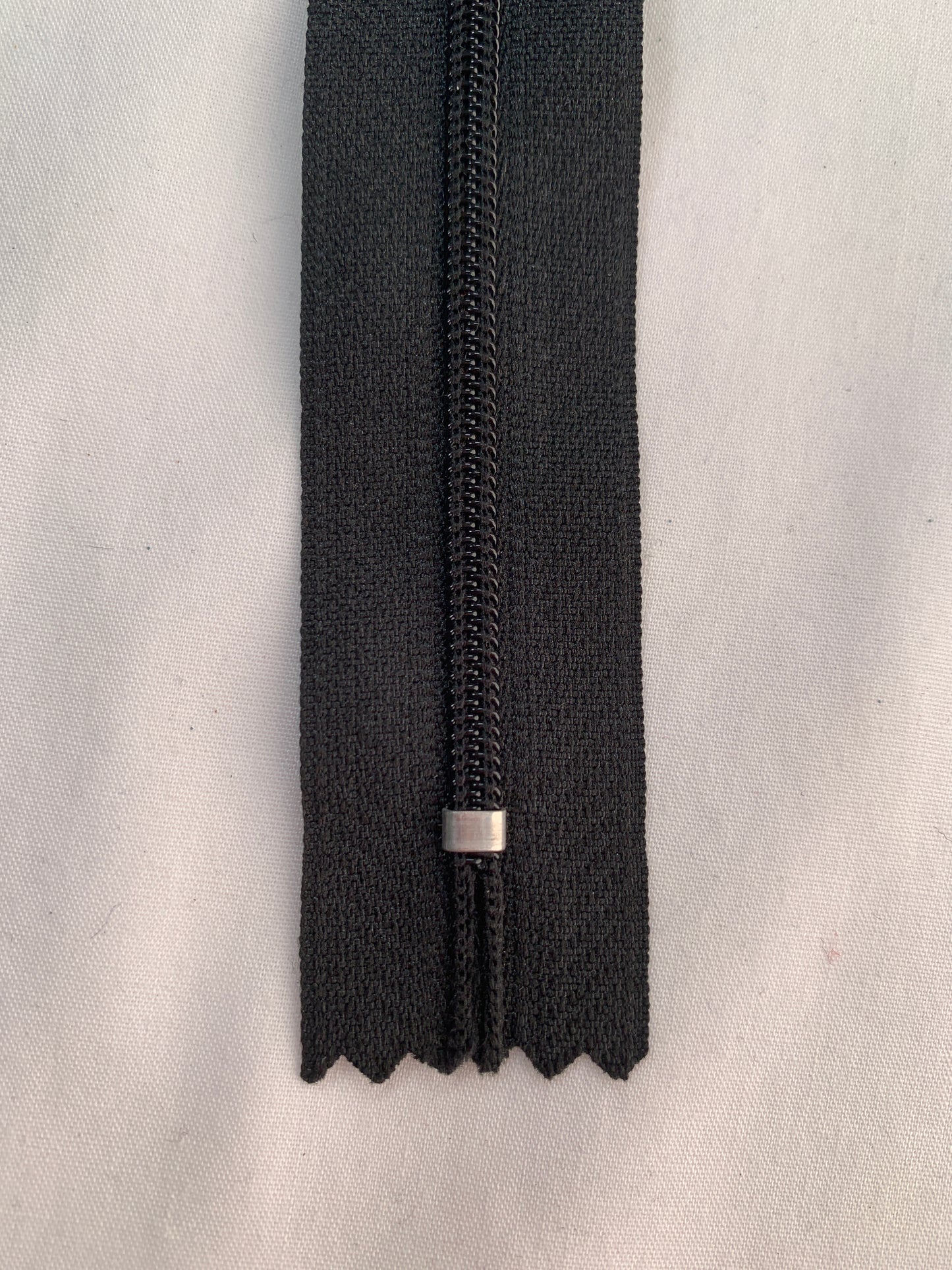 20 Inch Non-Separating Zipper, Black Color, Molded Plastic, New