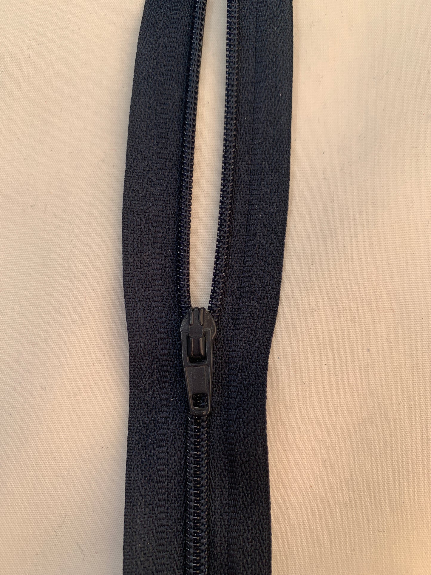 12 Inch Non-Separating Zipper, Navy Blue Molded Plastic, New