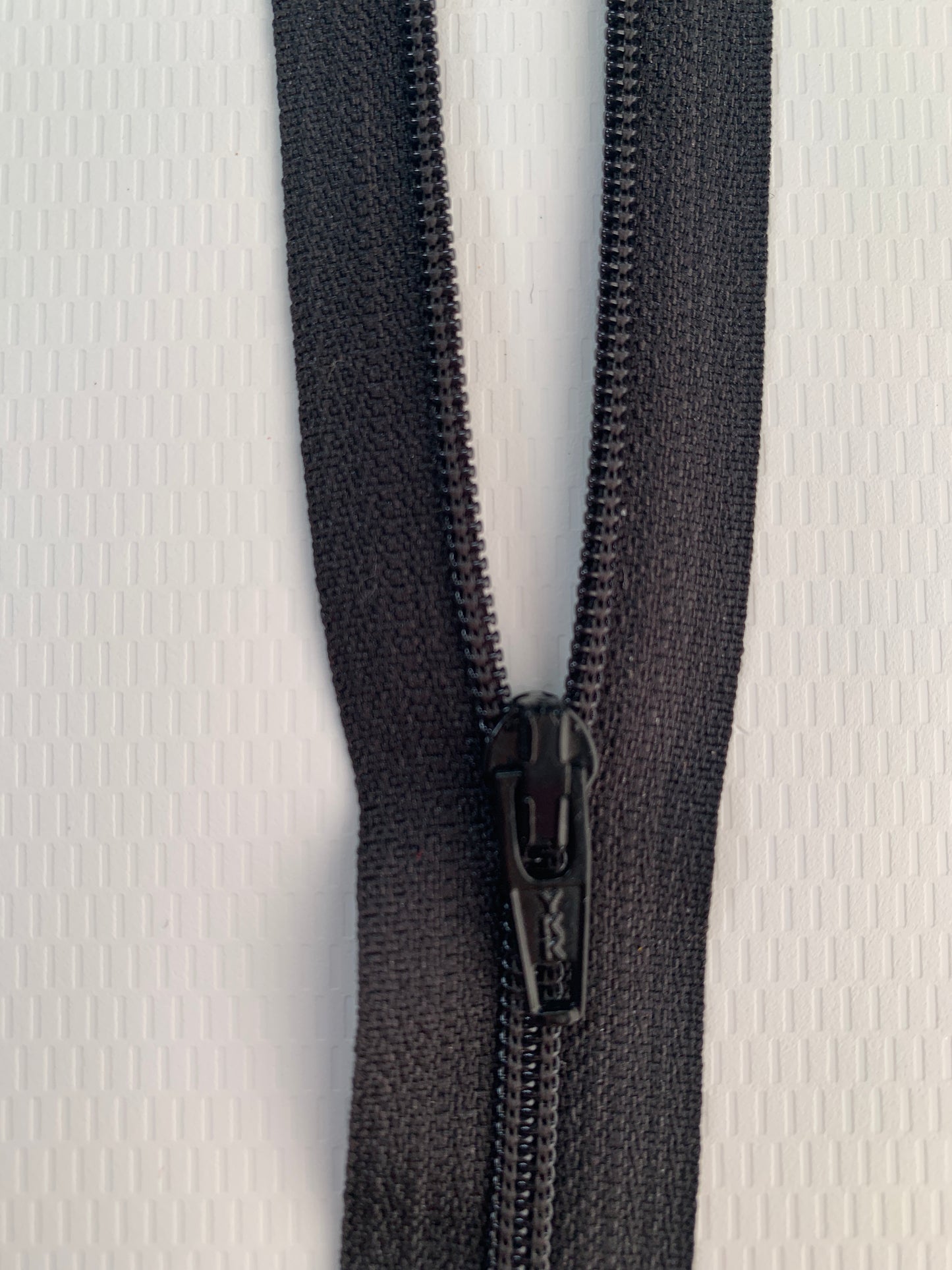 7 Inch Non-Separating Zipper, Black, Molded Plastic, New