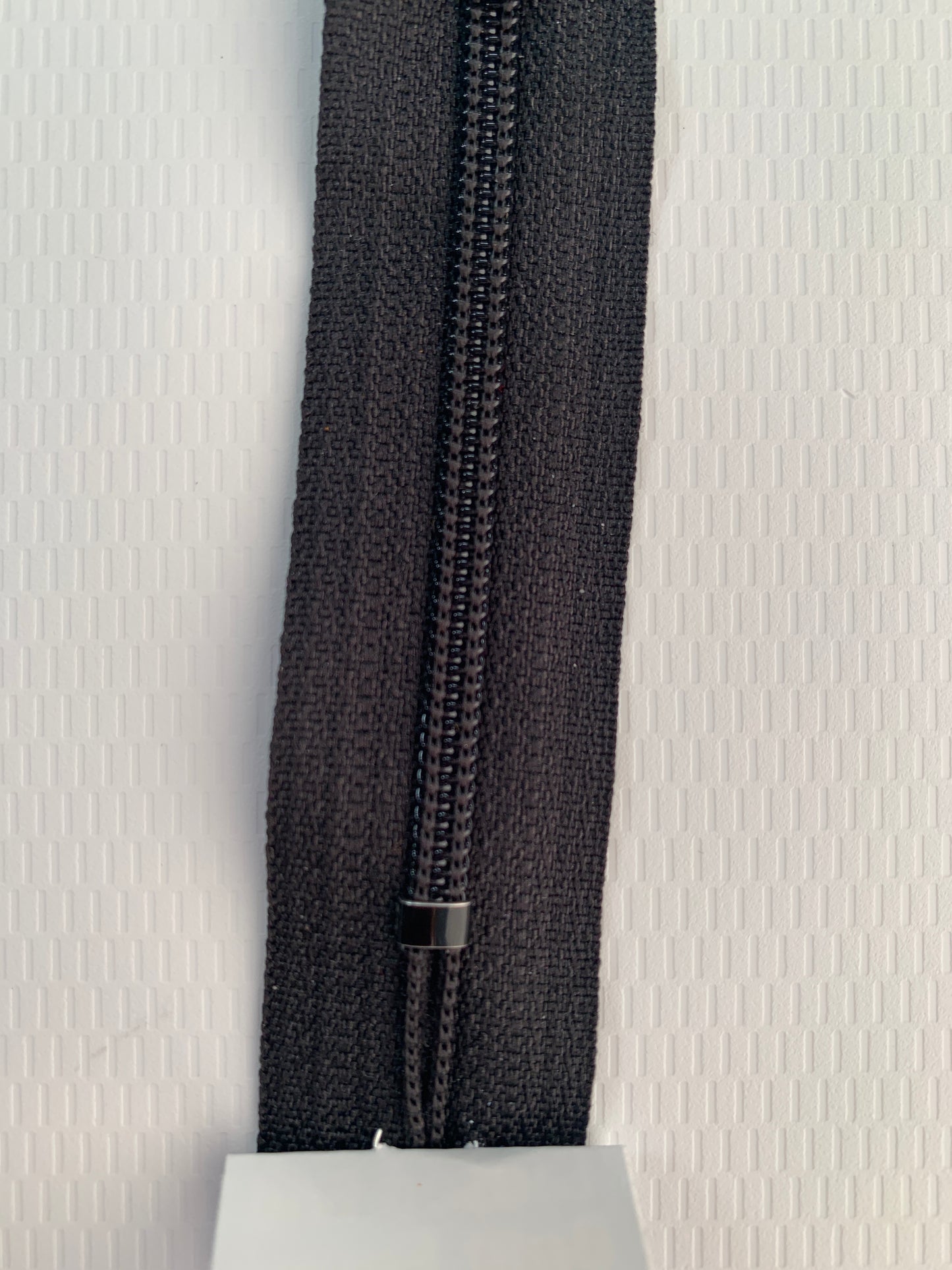 7 Inch Non-Separating Zipper, Black, Molded Plastic, New
