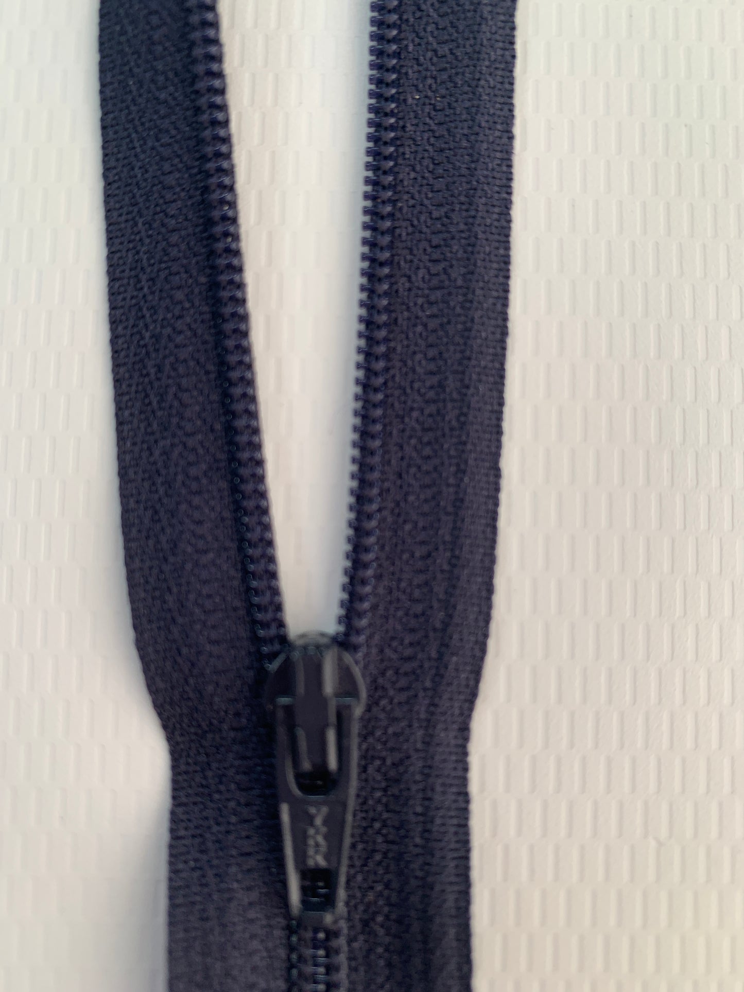 7 Inch Non-Separating Zipper, Navy Blue, Molded Plastic, New