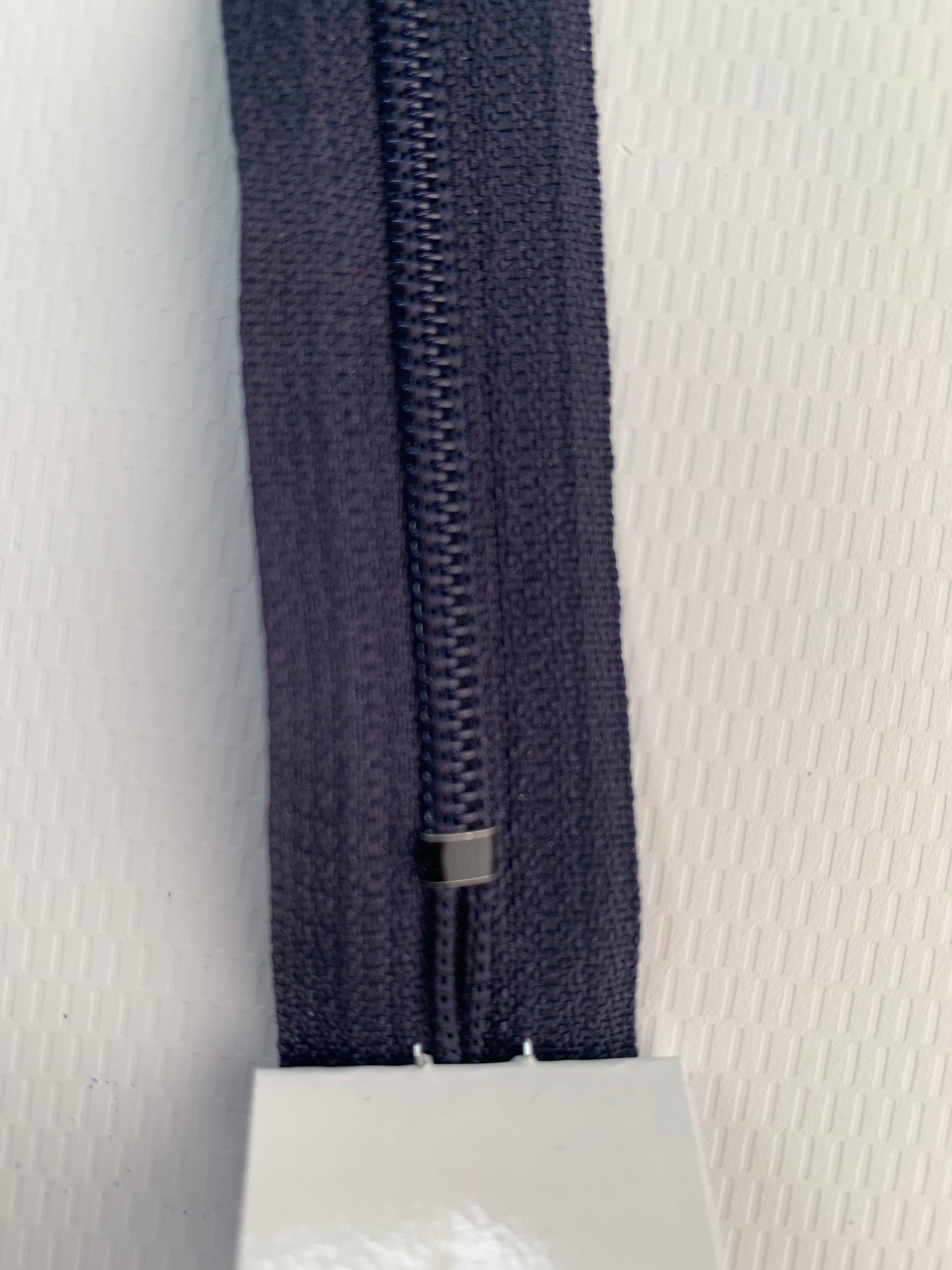7 Inch Non-Separating Zipper, Navy Blue, Molded Plastic, New