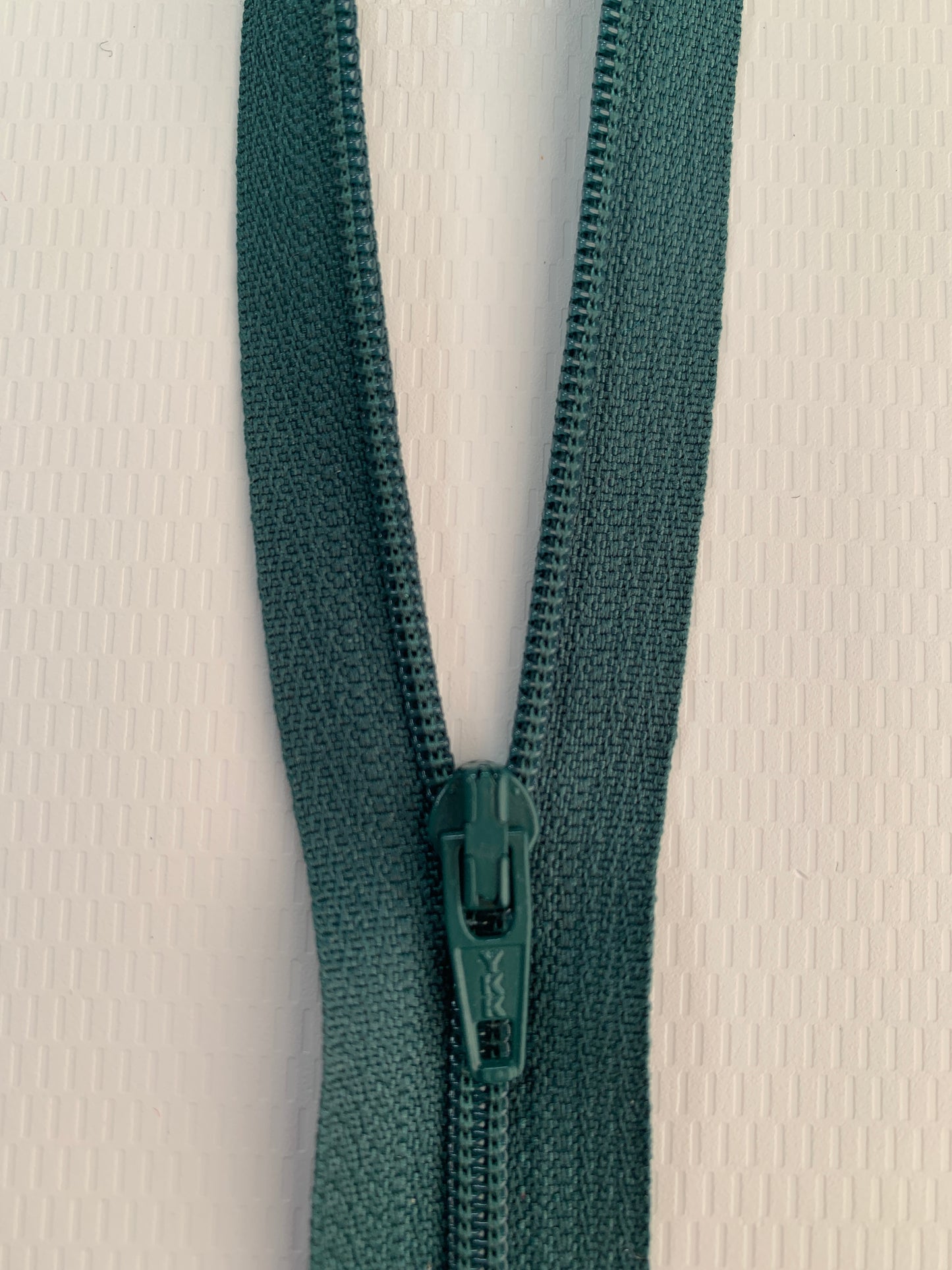 7 Inch Non-Separating Zipper, Sea Green, Molded Plastic, New