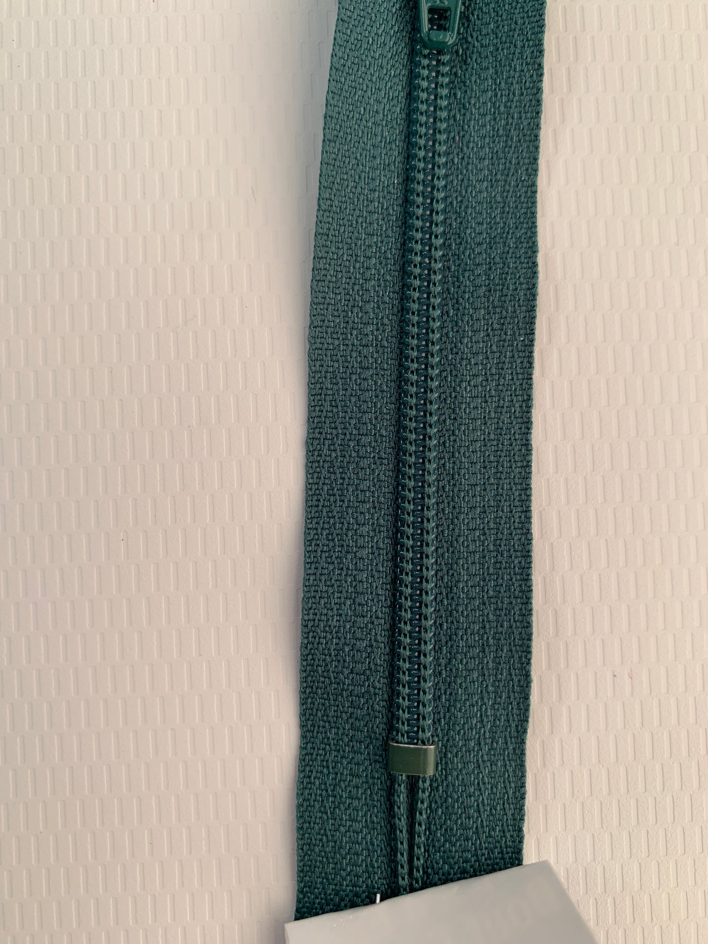 7 Inch Non-Separating Zipper, Sea Green, Molded Plastic, New