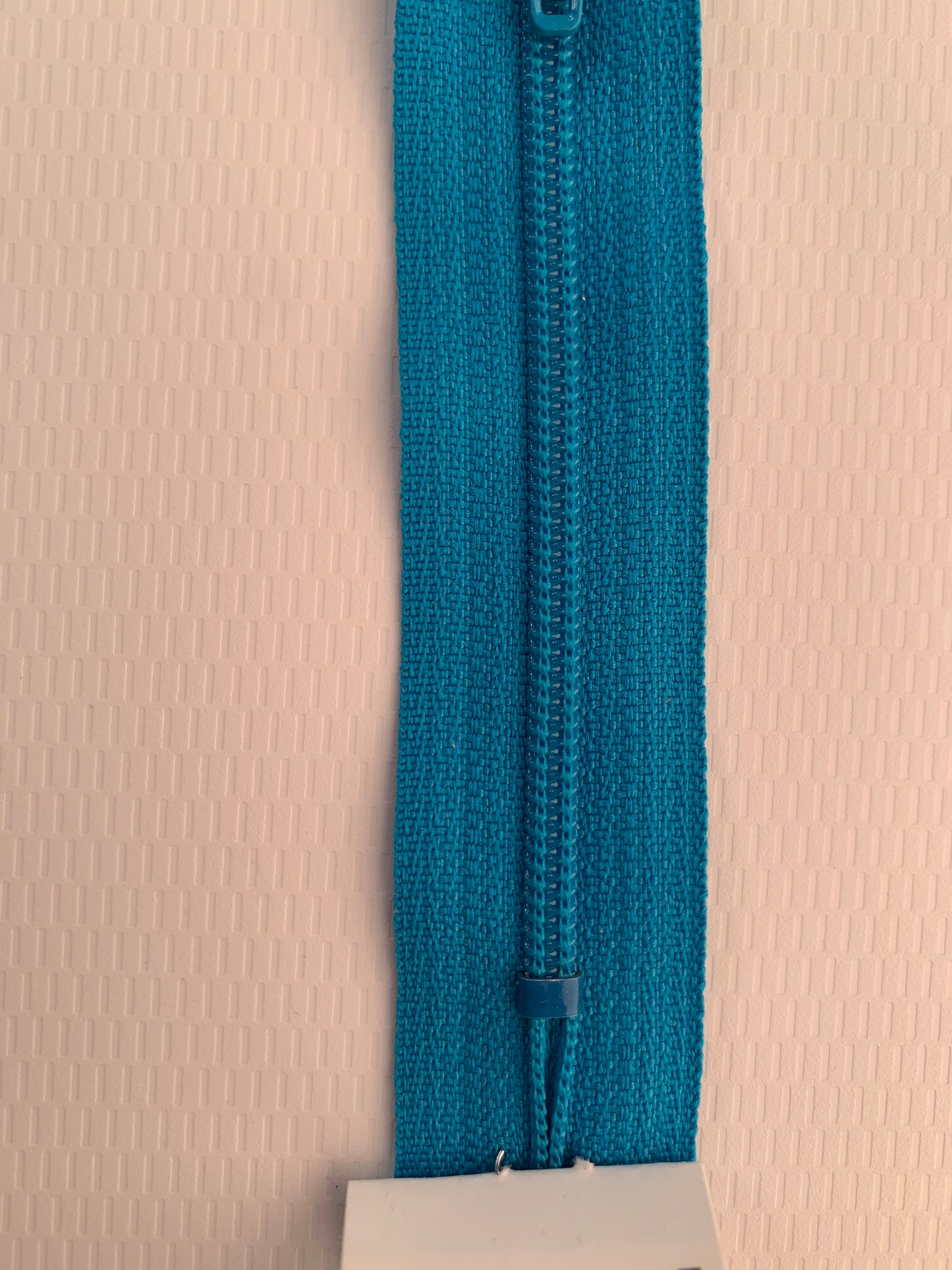 7 Inch Non-Separating Zipper, Peacock Blue, Molded Plastic, New