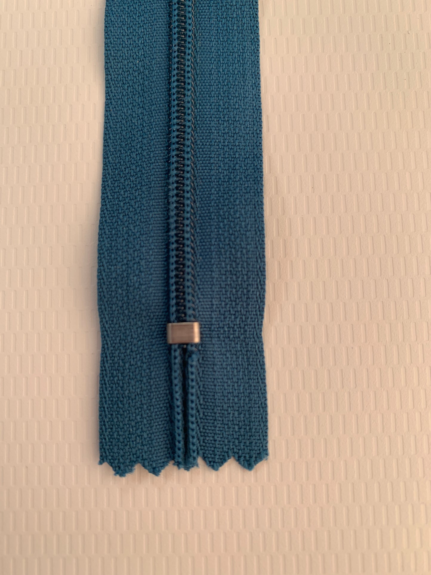 7 Inch Non-Separating Zipper, Sapphire Blue, Molded Plastic, New