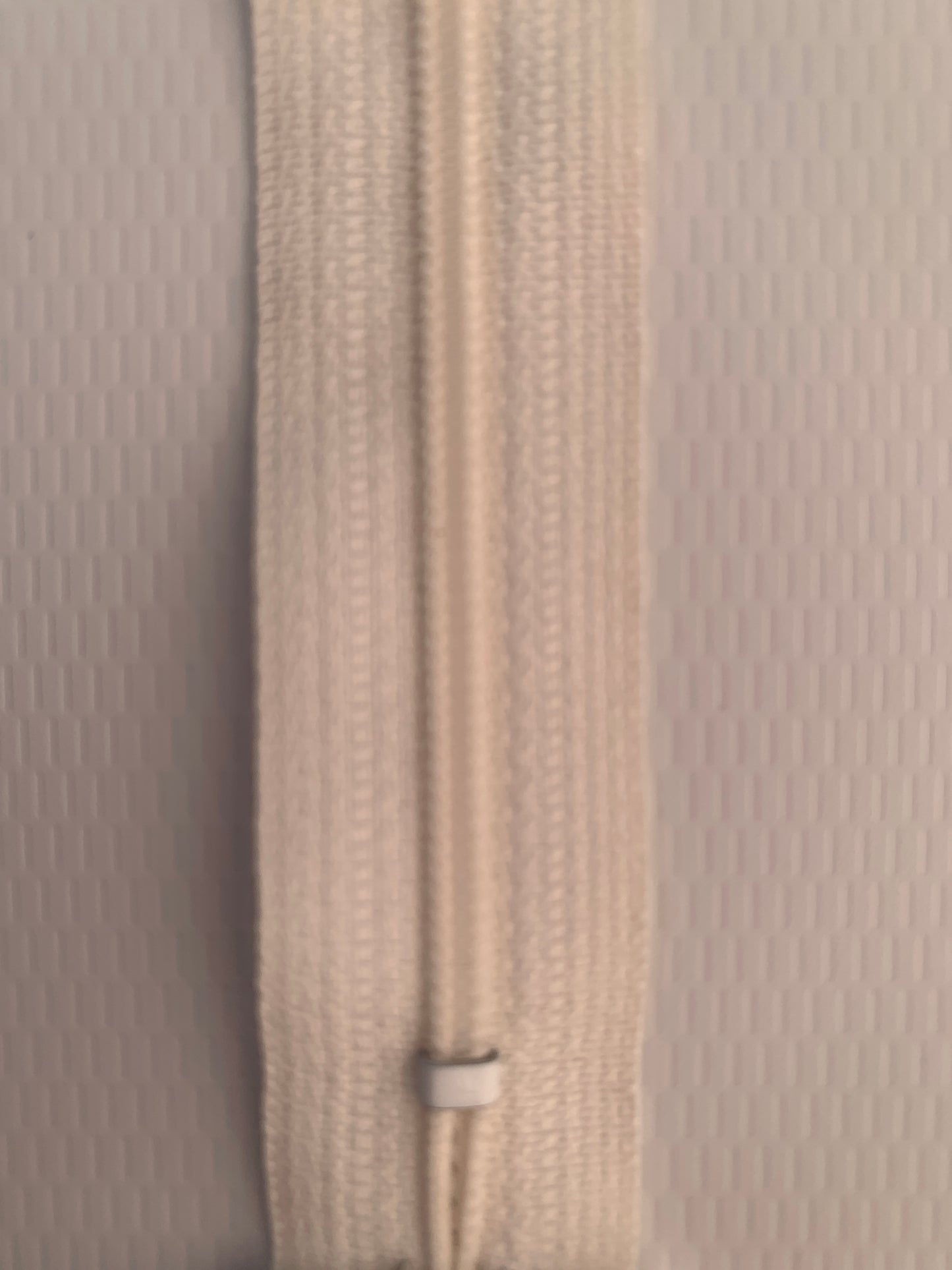 7 Inch Non-Separating Zipper, Cream Color, Molded Plastic, New