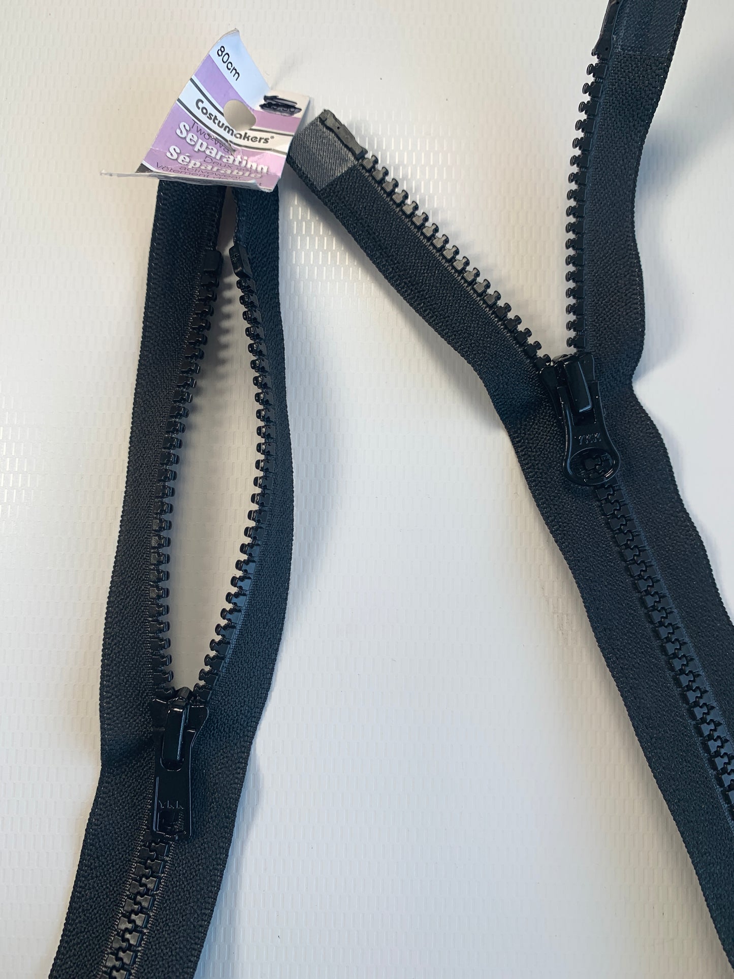 32 Inch Two-Way Plastic Molded Zipper, Navy Blue
