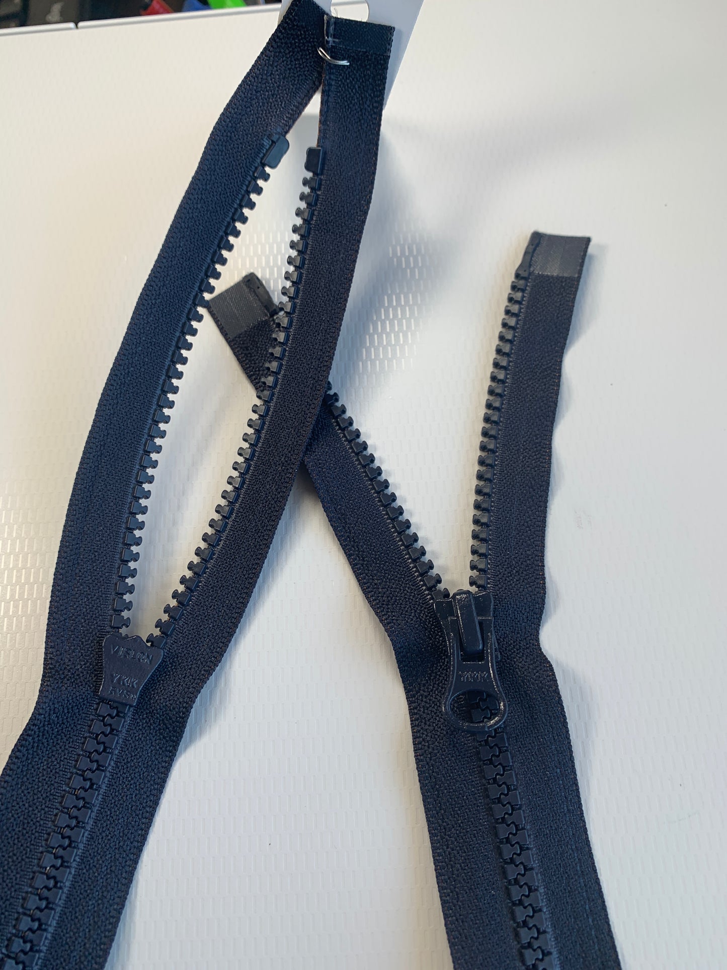 26 Inch Two-Way Plastic Molded Zipper, Navy Blue