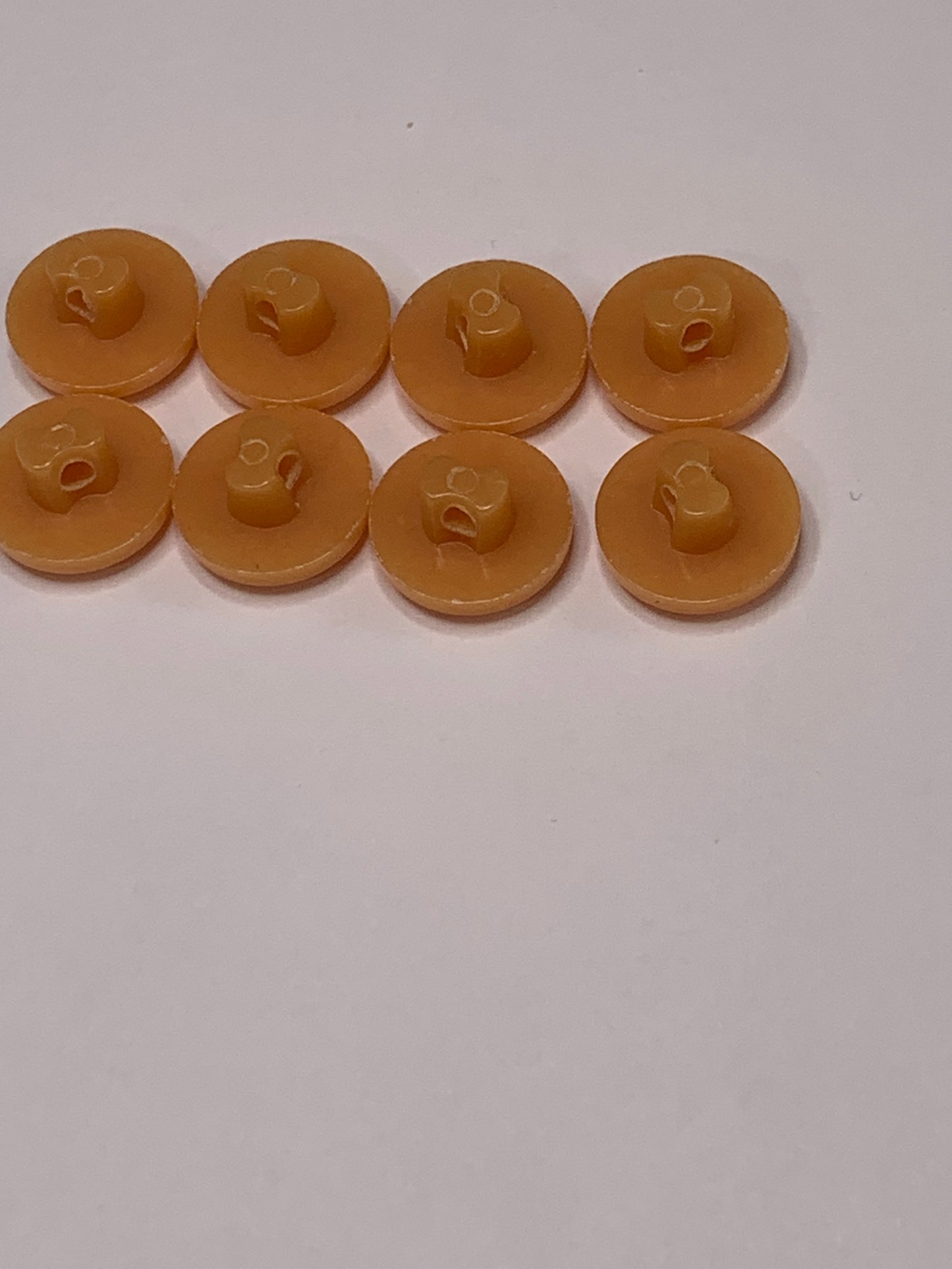 Vintage Novelty 8 Small Round Buttons, Shank, Orange, 1.1cm, New/Old Stock