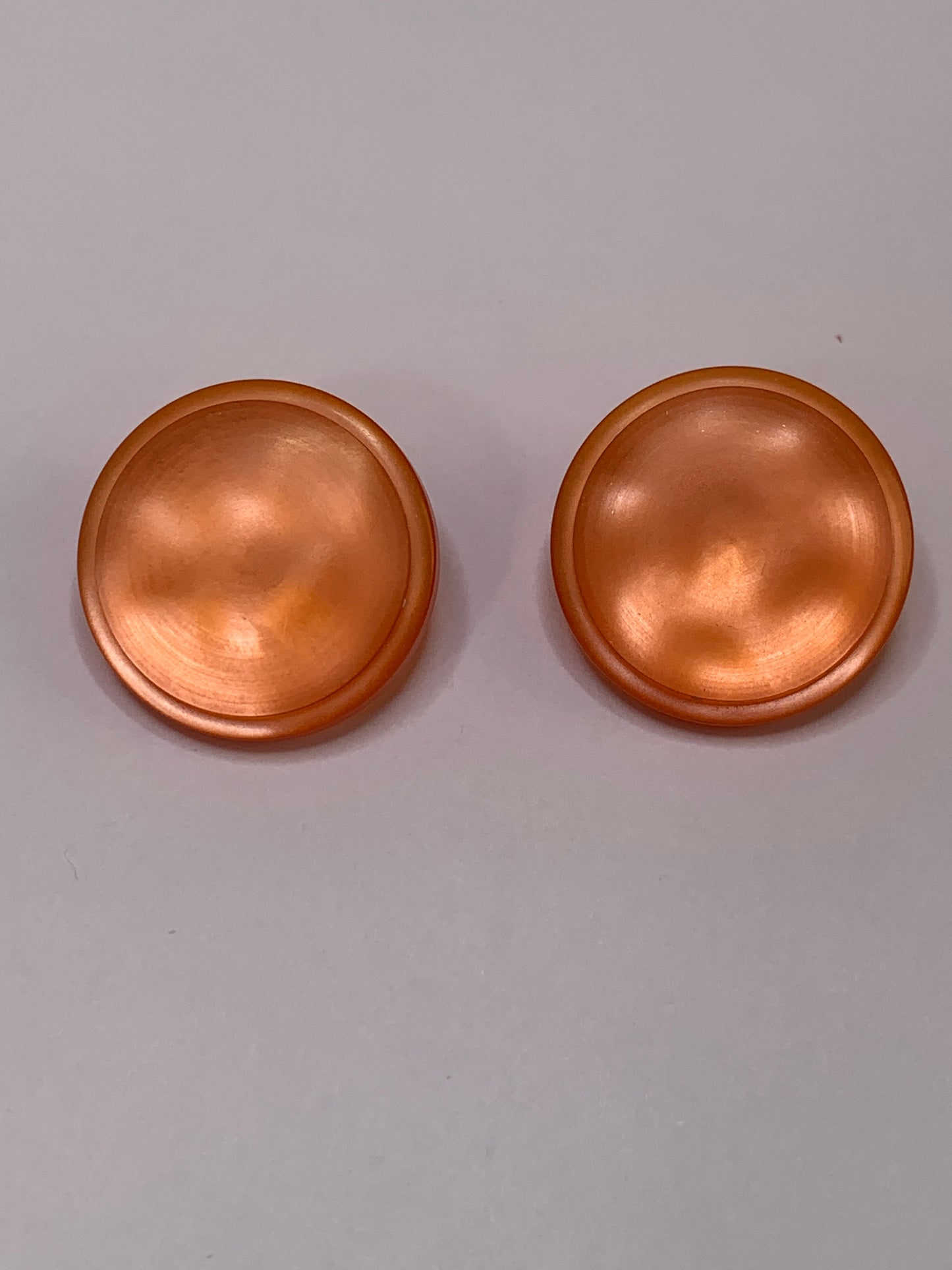 Vintage 2 Medium Round Buttons, Shank, Orange, 2cm, New/Old Stock