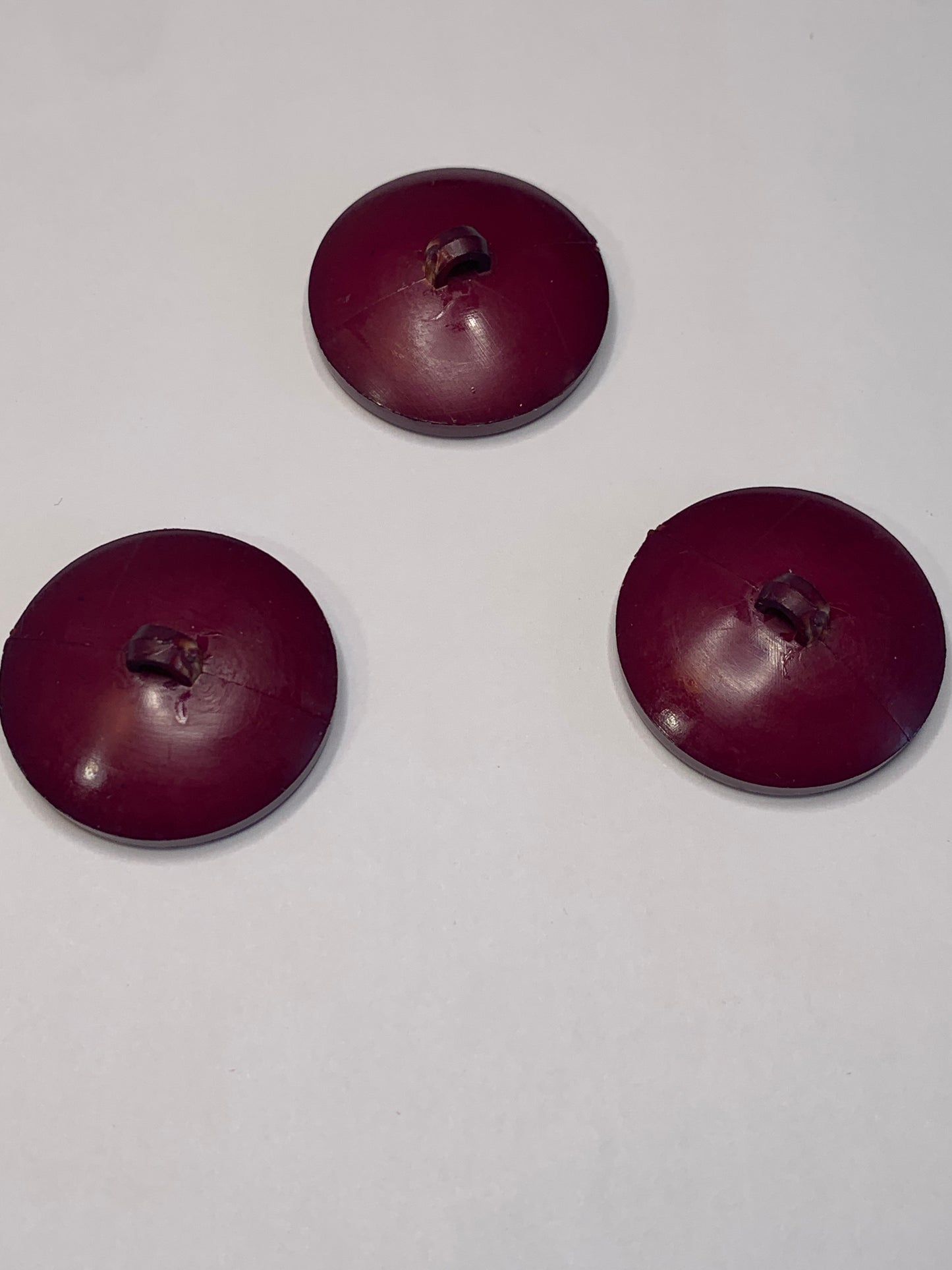 Vintage Big Round Plastic Buttons, Circular Design, Shank, Dark Purple, 2.5 cm, New/Old Stock