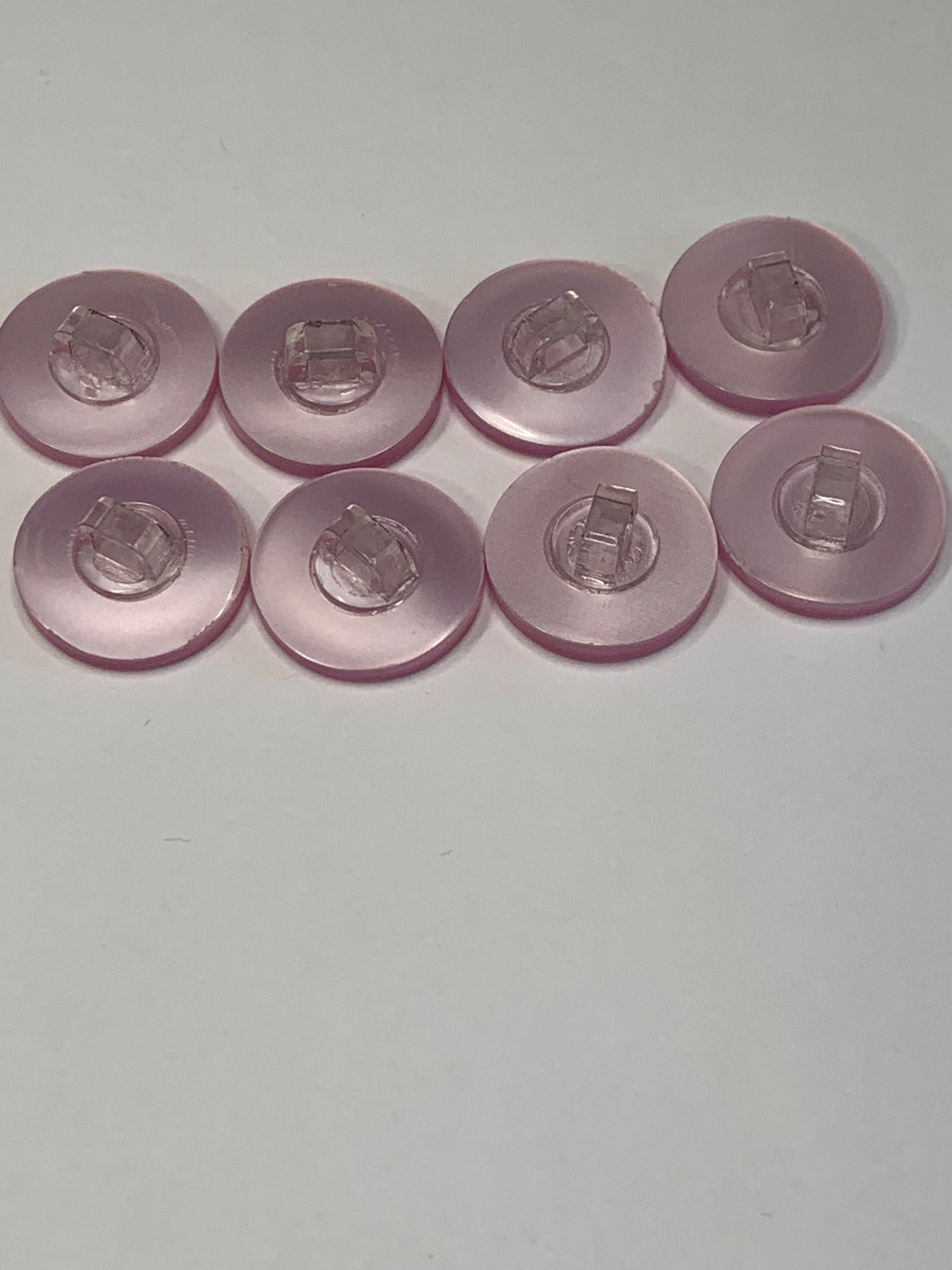 Vintage 6  Round Plastic Buttons, Shank, Medium Purple, 1.5 cm, New/Old Stock