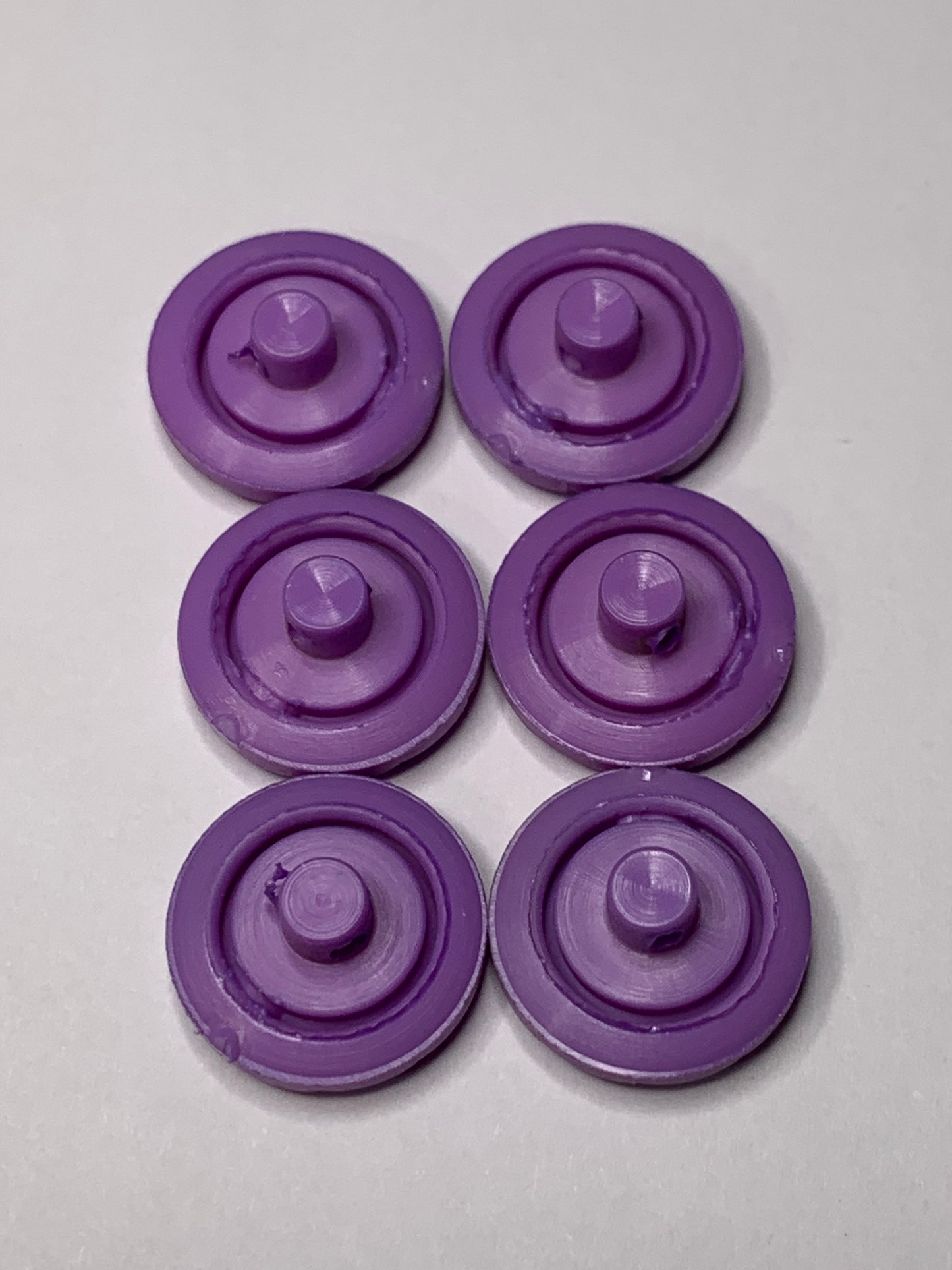 Vintage 6  Round Plastic Buttons, Shank, Medium Purple, 1.2 cm, New/Old Stock