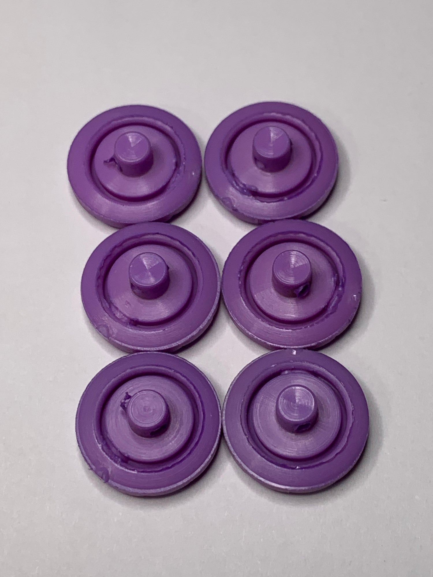 Vintage 6  Round Plastic Buttons, Shank, Medium Purple, 1.2 cm, New/Old Stock