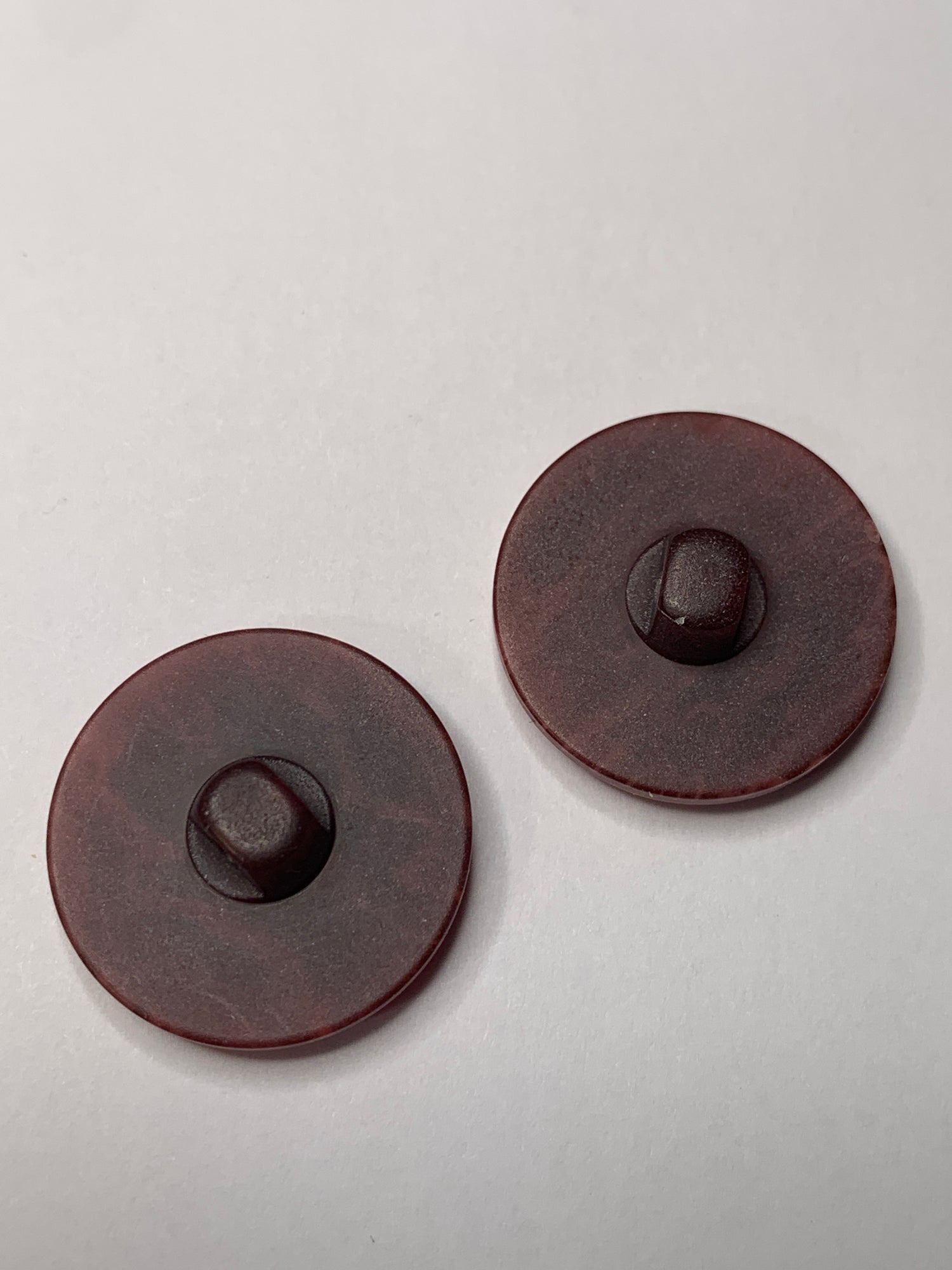 Vintage 2  Round Plastic Buttons, Shank, Medium Purple, 2.0 cm, New/Old Stock