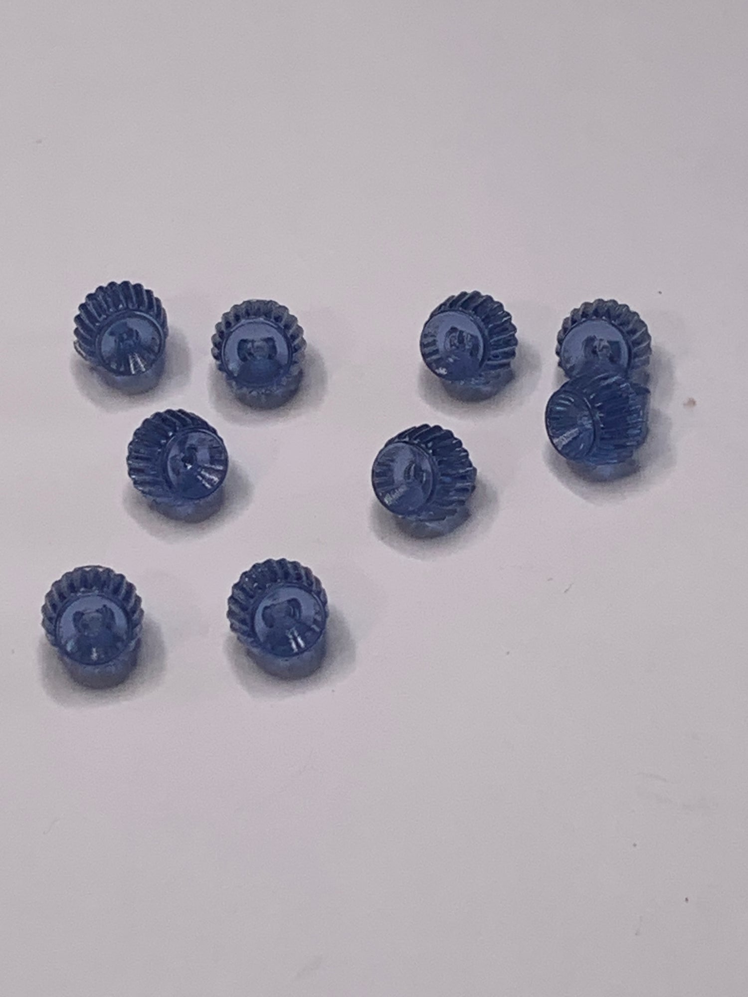 Vintage Children/Baby 9 Plastic Buttons, Shank, Light Blue, .05 cm, New/Old Stock