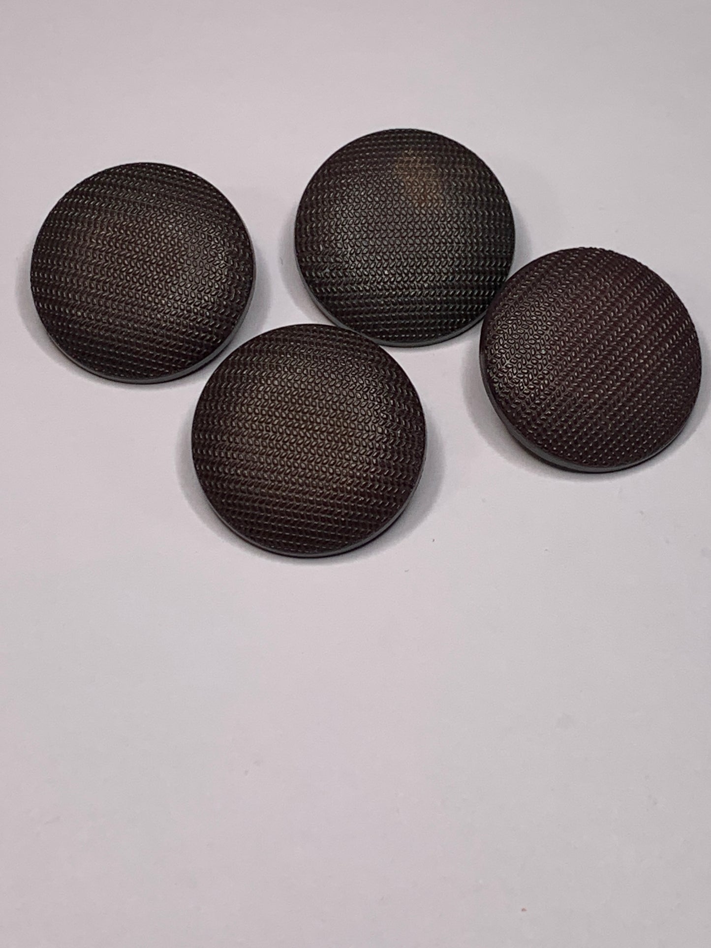 Vintage 4 Round Plastic Buttons, Shank, Grey, 2.5 cm, New/Old Stock