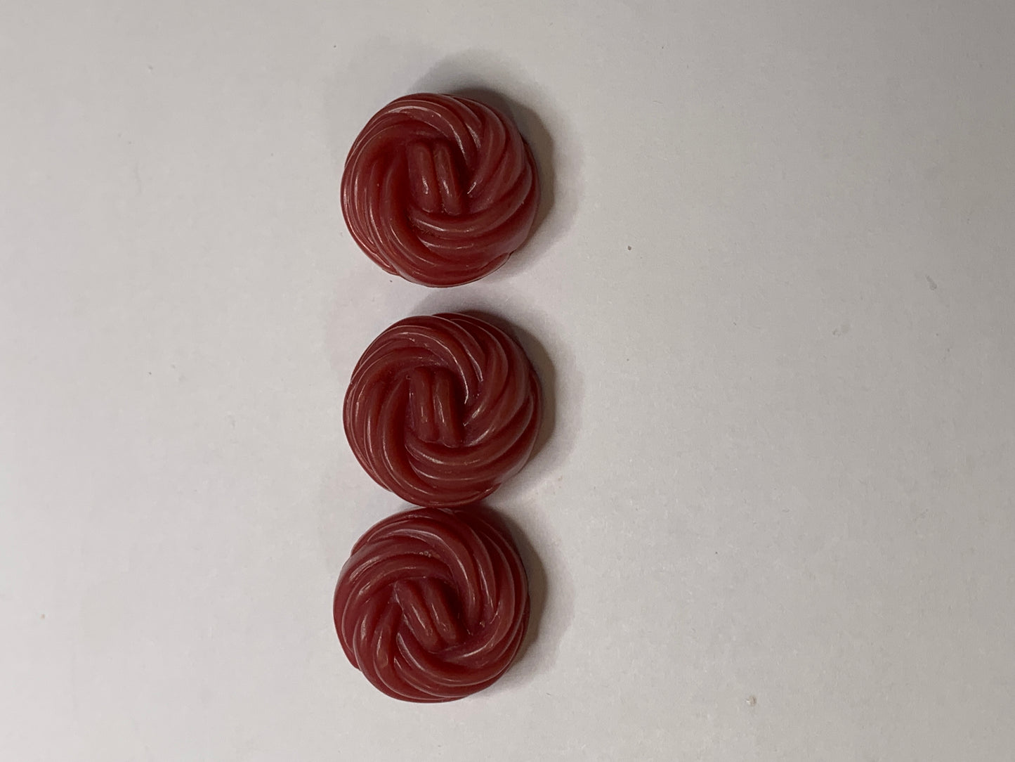 Vintage 3 Round Plastic Buttons, Shank, Pink, 1.8 cm, New/Old Stock