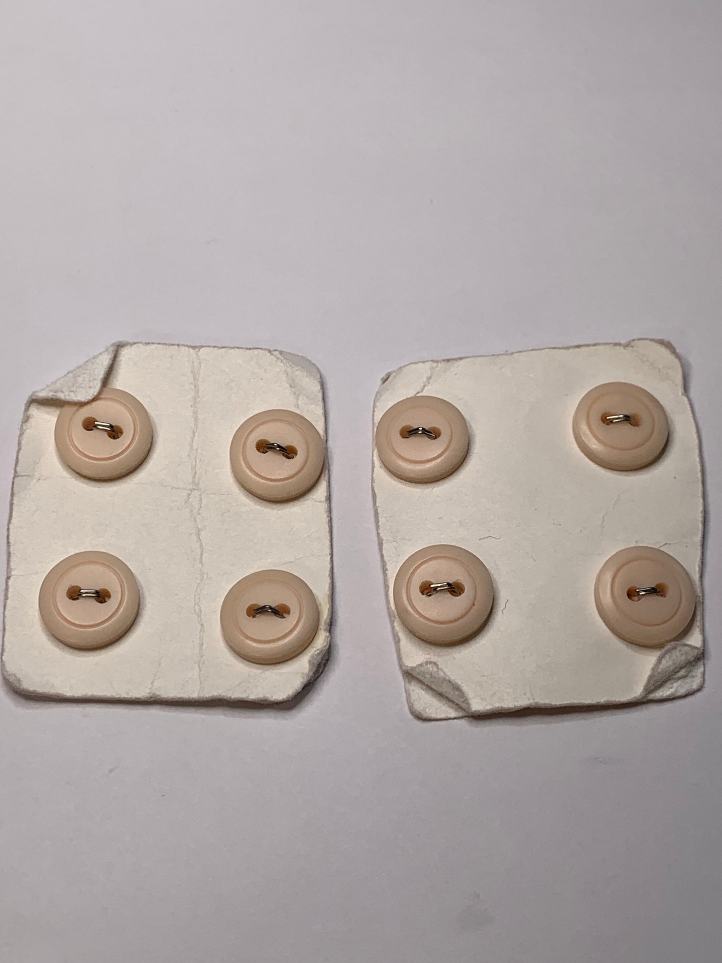 Vintage 8 Round Plastic Buttons, 2 Holes, Pink, 1.2 cm, New/Old Stock