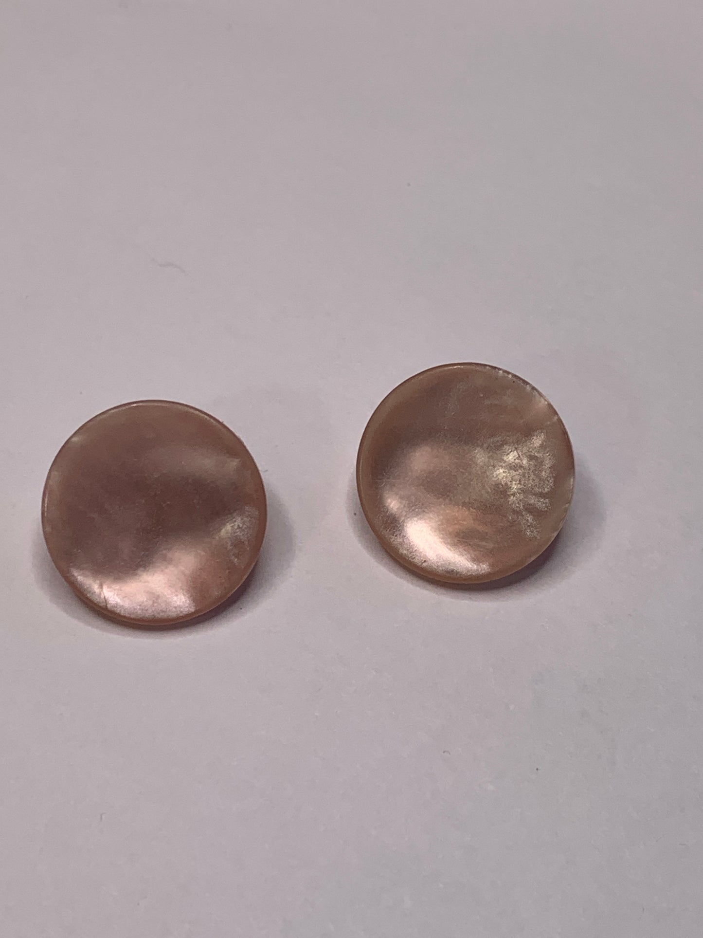 Vintage Children/Baby 2 Round Plastic Buttons, Shank, Pink, 1.5 cm, New/Old Stock