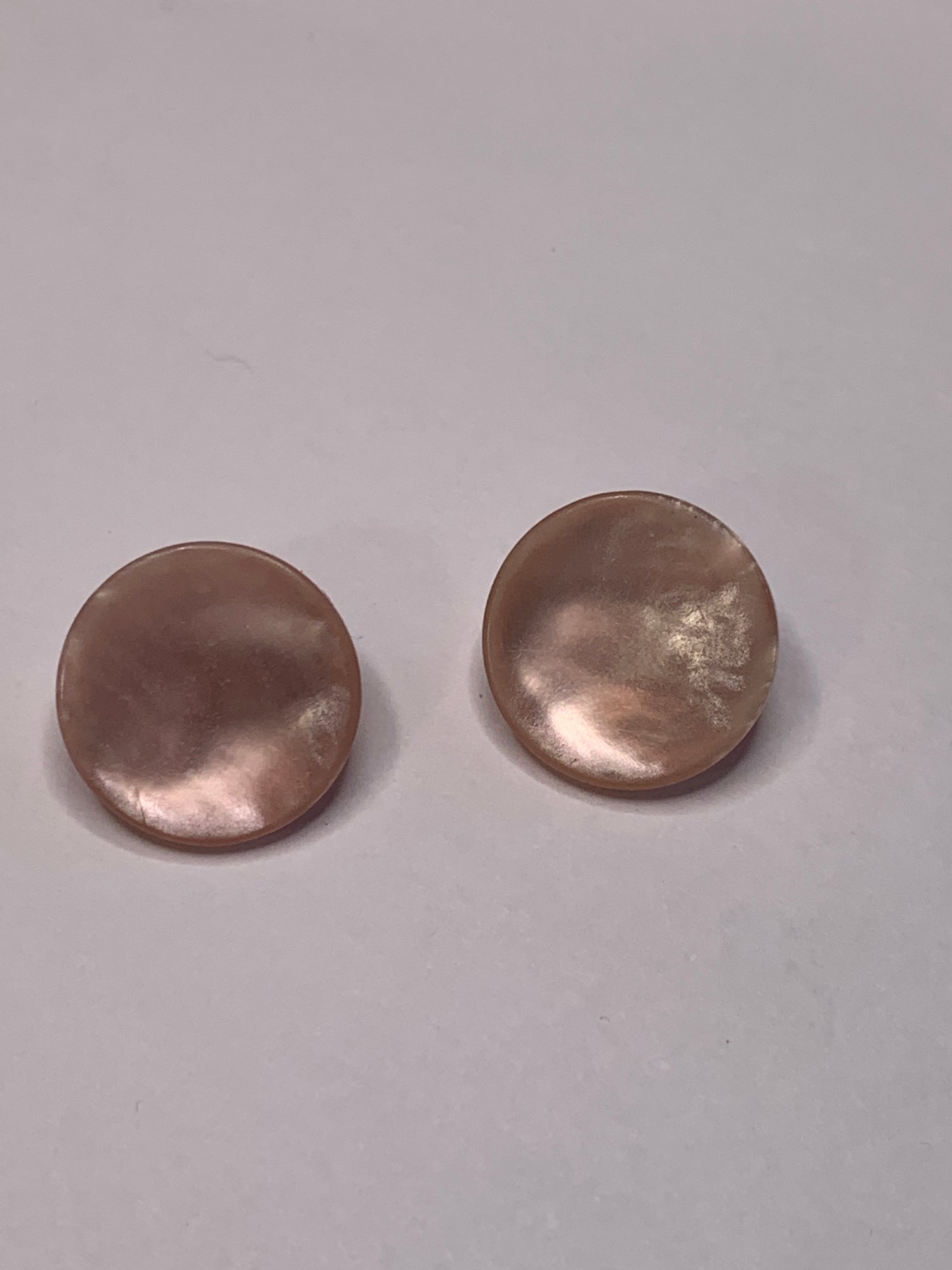 Vintage Children/Baby 2 Round Plastic Buttons, Shank, Pink, 1.5 cm, New/Old Stock