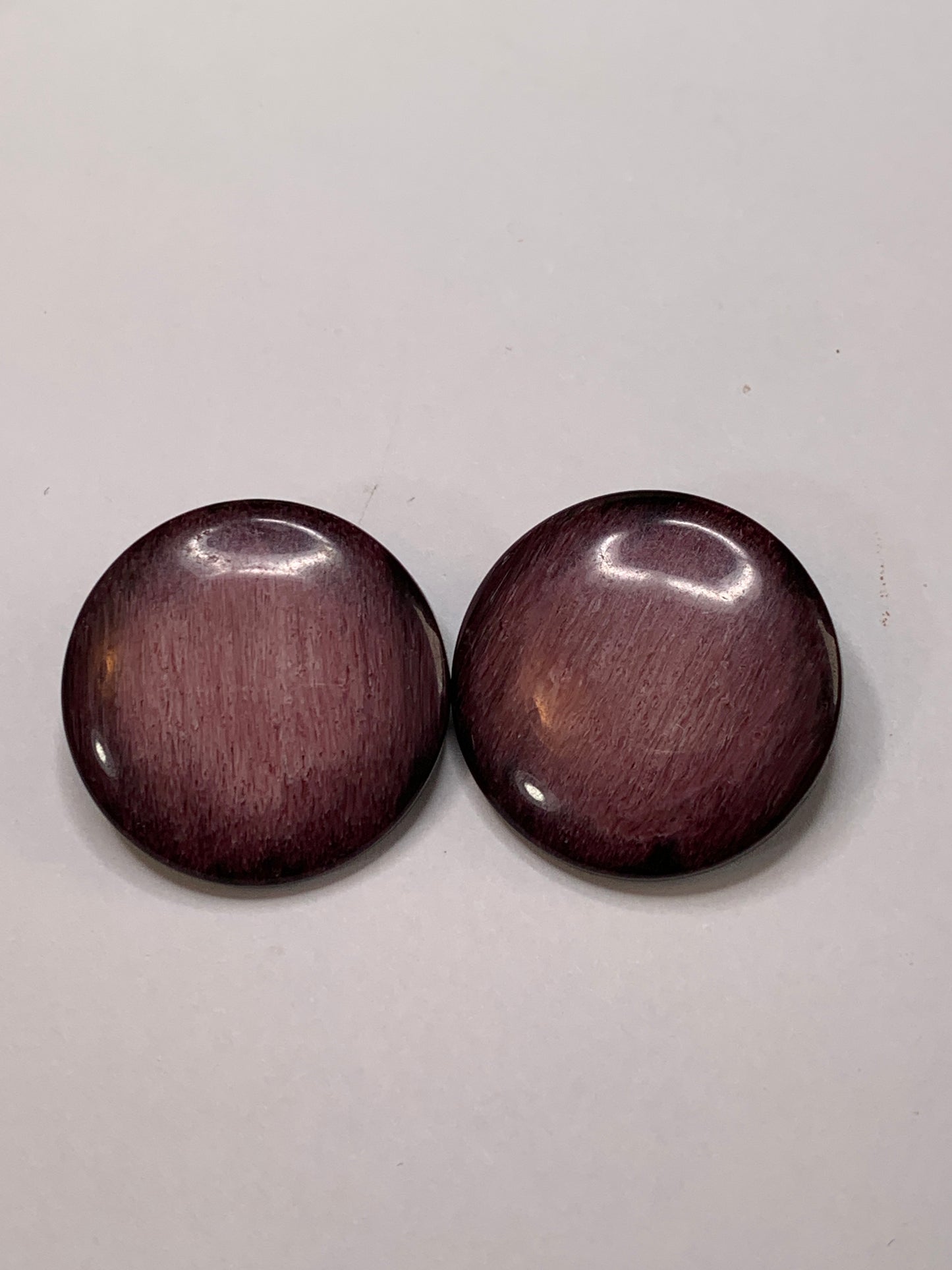 Vintage 2  Round Plastic Buttons, Shank, Medium Purple, 2.5 cm, New/Old Stock