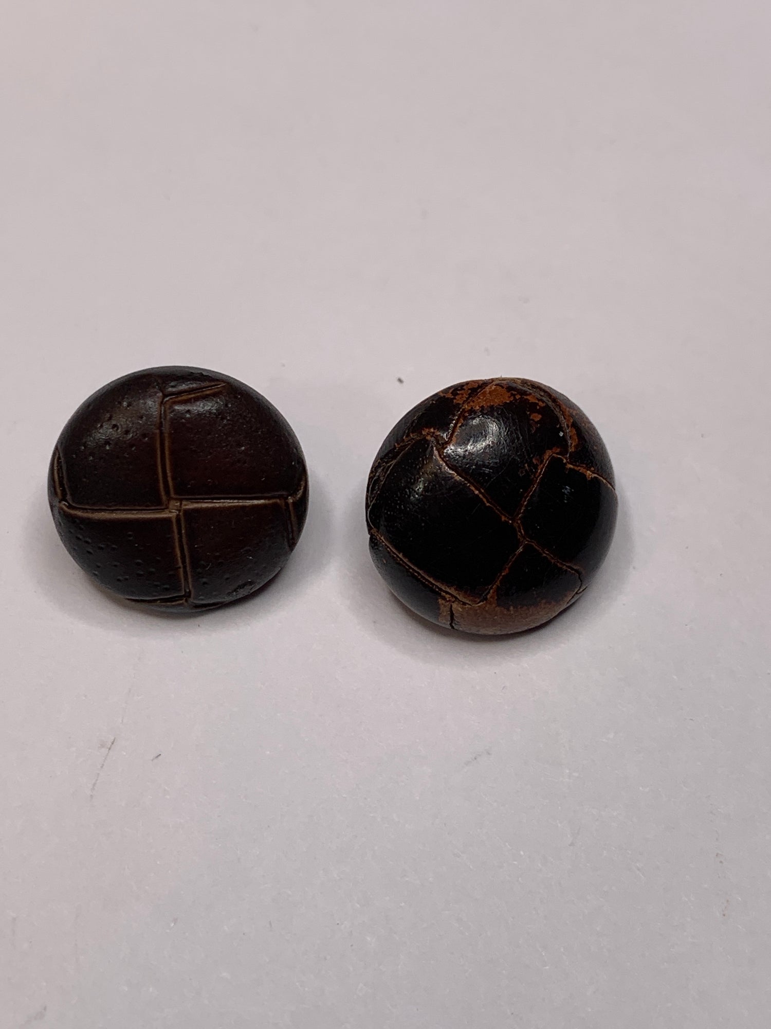 Vintage 2 Round Plastic Buttons, Shank, Brown, 1.2 cm, New/Old Stock