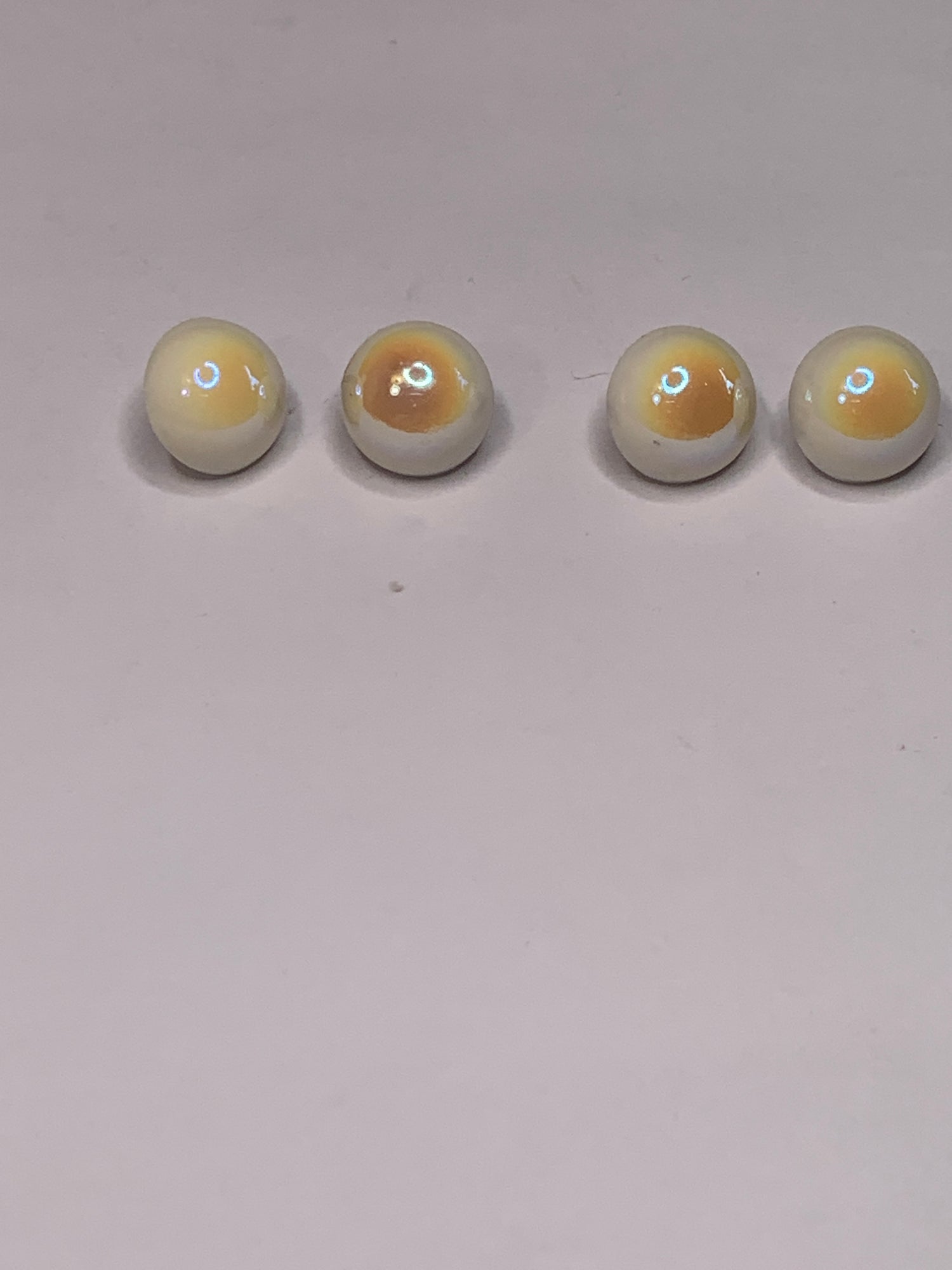 Vintage Baby/Children 4 Round Plastic Buttons, Shank, White, 1.0 cm, New/Old Stock