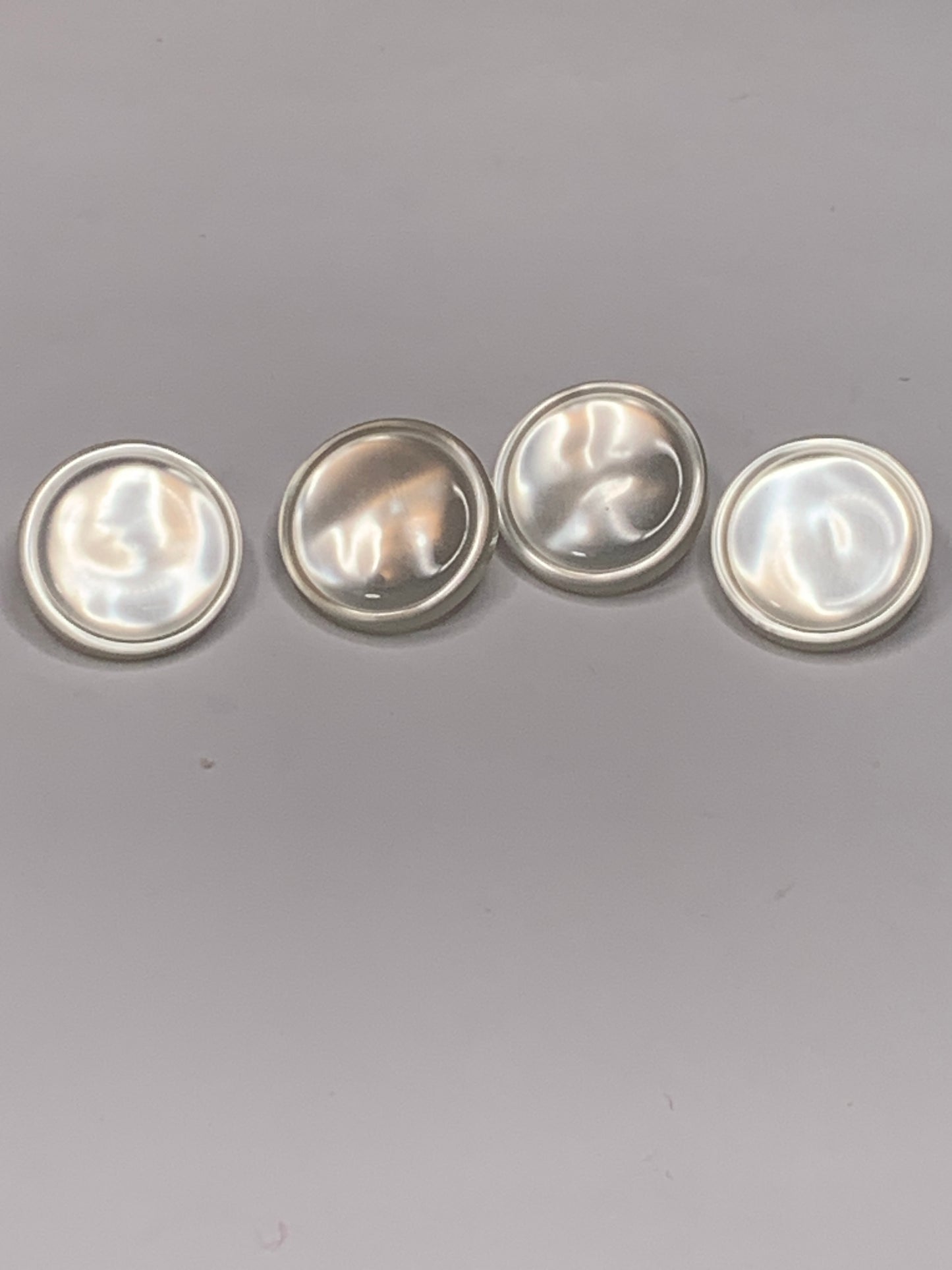 Vintage Baby/Children 2 Round Plastic Buttons, Shank, White, 1.3 cm, New/Old Stock