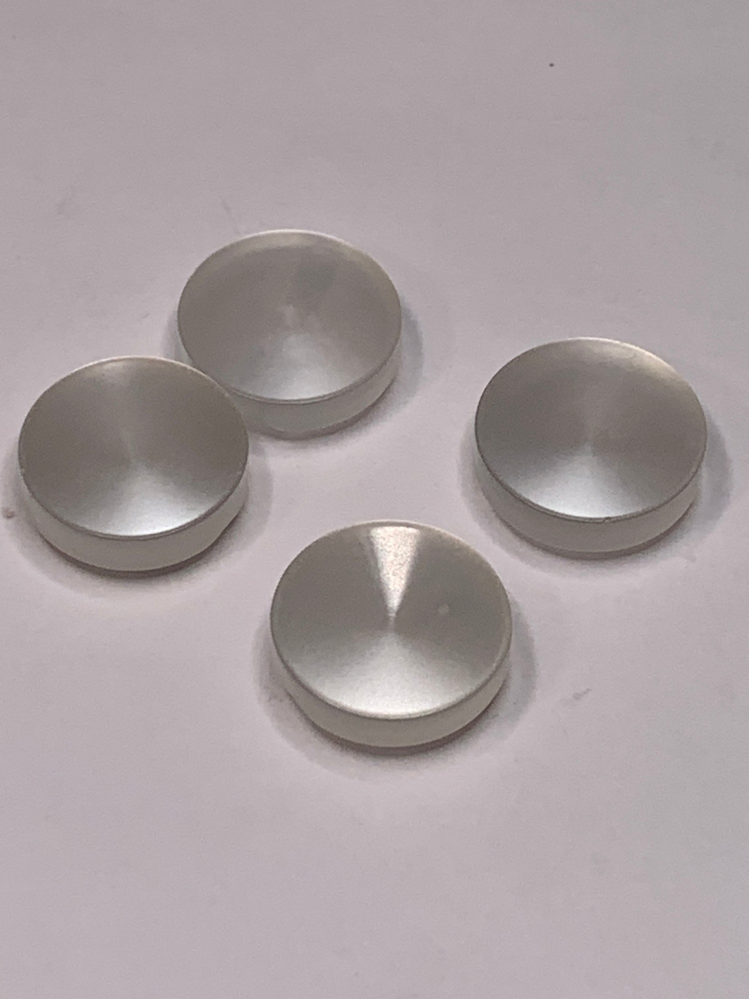 Vintage Baby/Children 4 Round Plastic Buttons, Shank, White, 1.5 cm, New/Old Stock