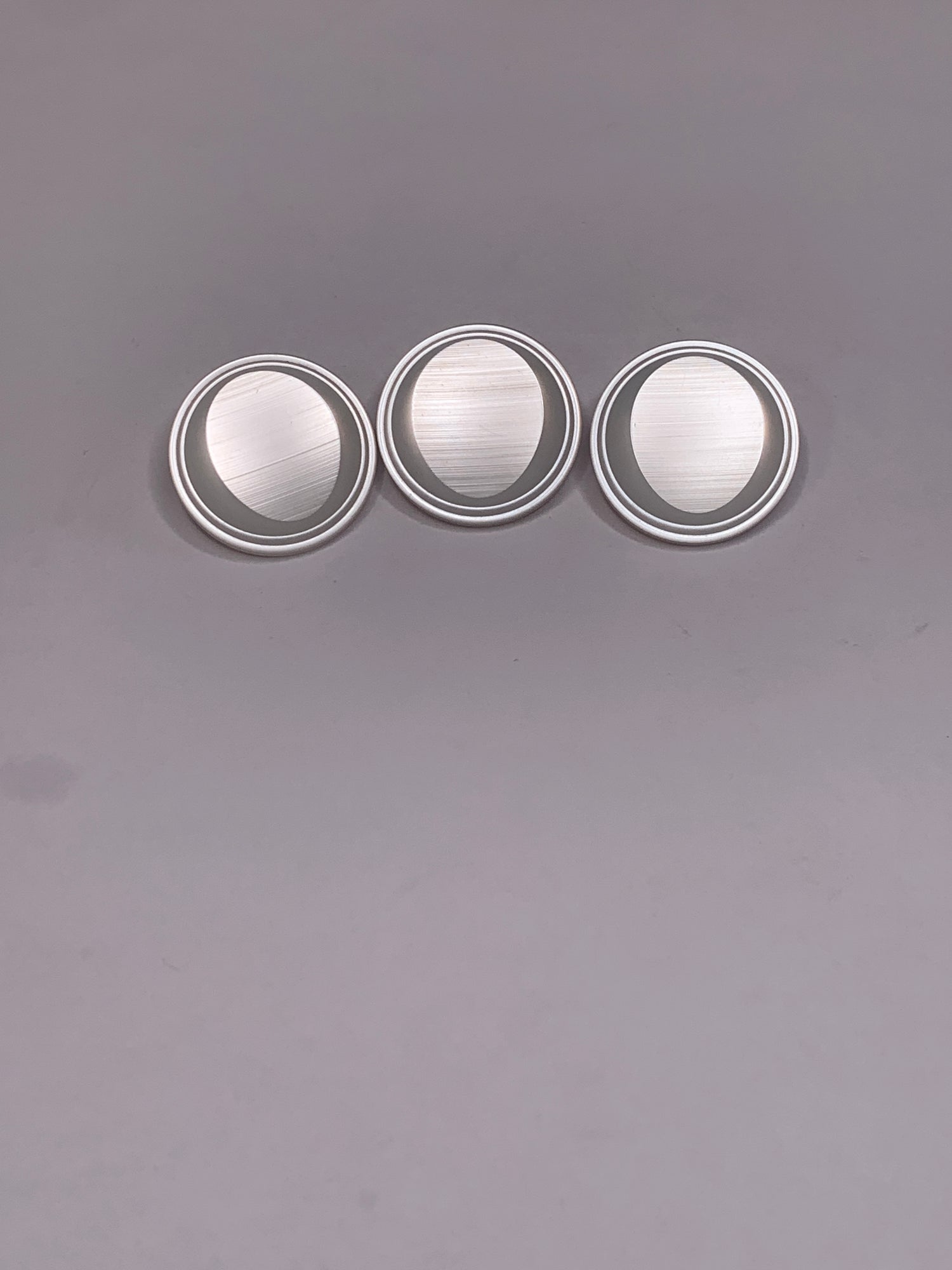 Vintage 3 Round Plastic Buttons, Shank, White, 1.8 cm, New/Old Stock
