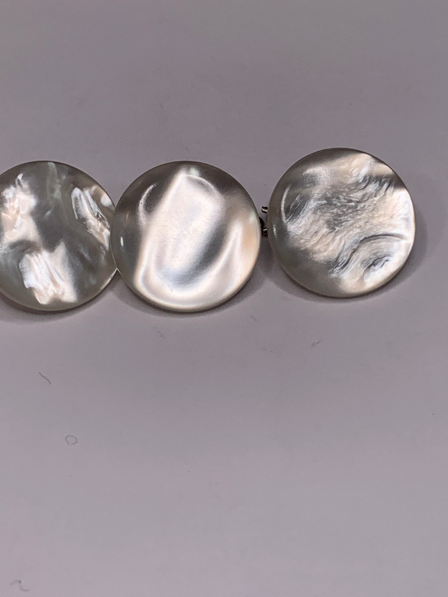 Vintage 3 Round Plastic Buttons, Shank, White, 2.0 cm, New/Old Stock