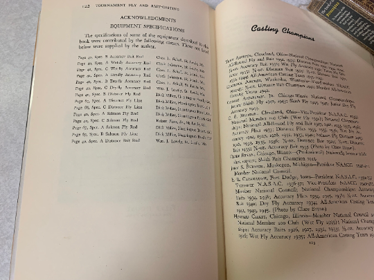 Tournament Fly & Bat Casting, Fishing Flies, Barbless Hooks, Knots, Instruction Book, Tools, Materials, Hobby, Craft, Fisherman, Hooks, 1946