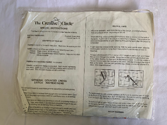 Vintage Creative Circle #2301 Festive Treasures, Counted Cross Stitch Kit, Complete Instructions, Craft Kit, Christmas Tree Ornaments