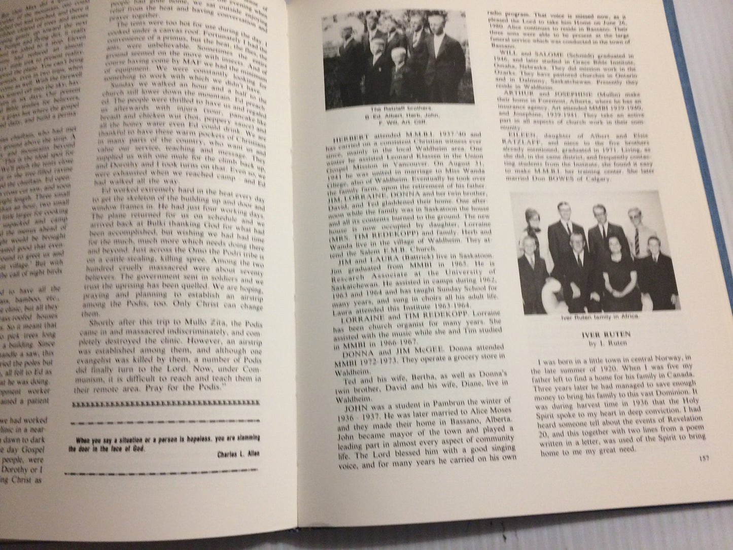 Links of gold 1932-1982 History Book, Remembrances, Family, Stories, Moose Jaw Saskatchewan, Pambrun, Miller Memorial Bible Institute, 1981