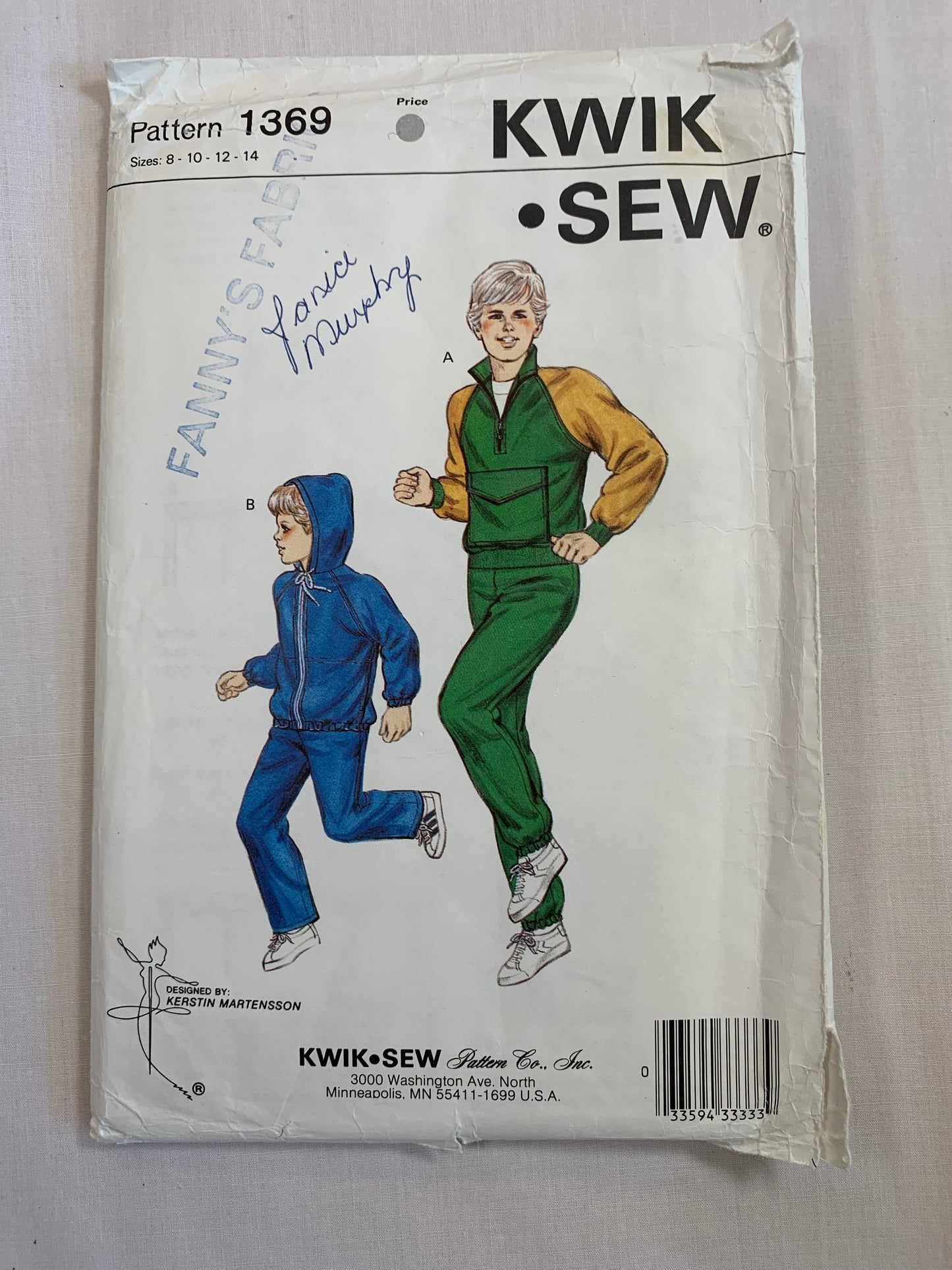 KWIK Sewing Pattern 2794 Boys' Hooded Jacket, Pants, Pull-Over, Zipper Front, 2 Variations, Elastic Waist, Long Sleeves, Pockets, Uncut, Size 8-14, Vintage 1984