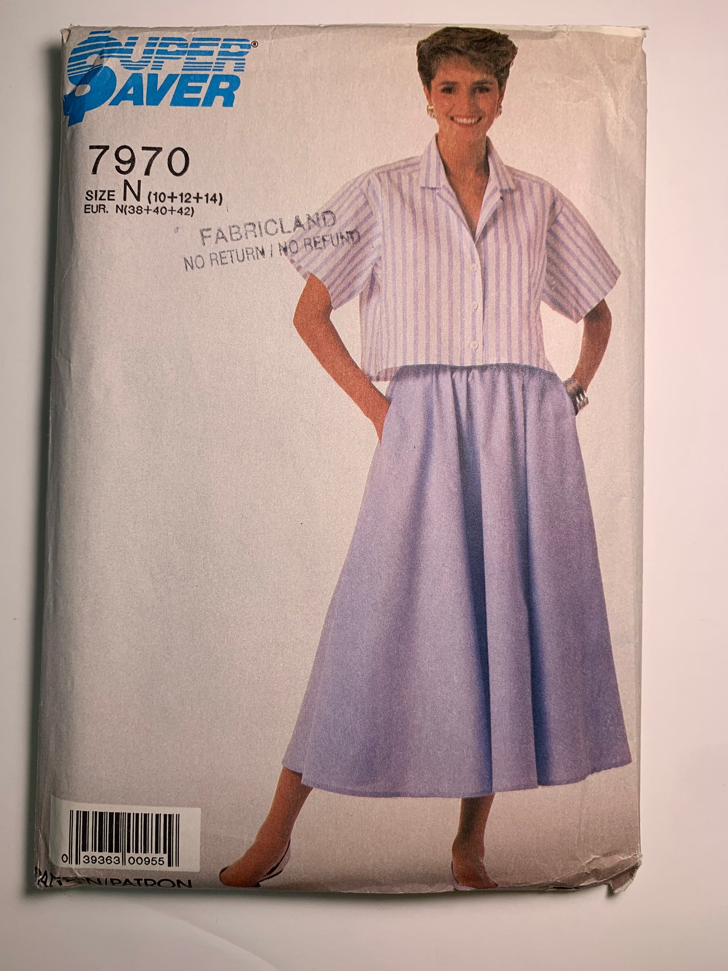 Simplicity Super Saver 7970 Skirt, Shirt, Size 10-14, Cut, Vintage 1987